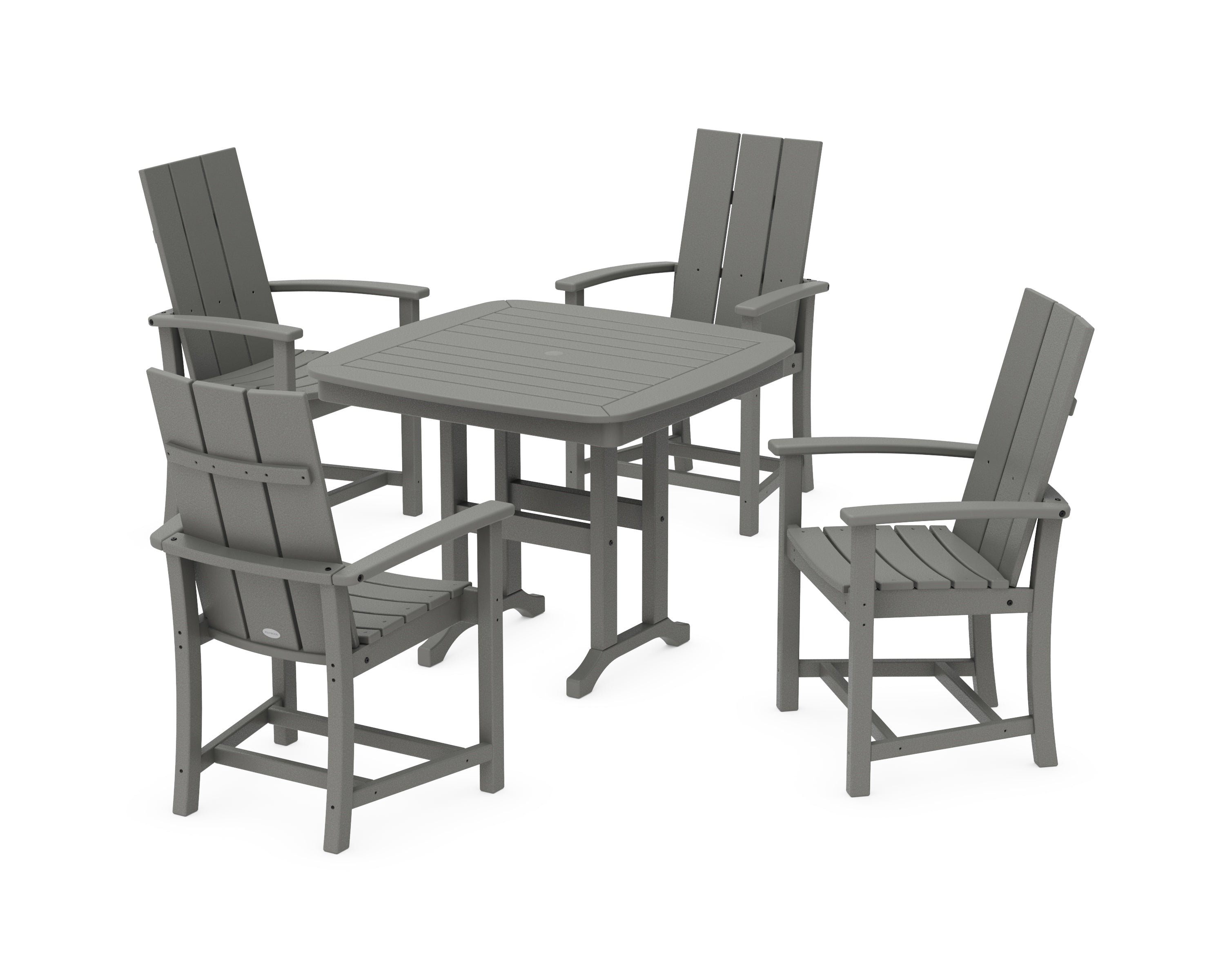 POLYWOOD Modern Adirondack 5-Piece Dining Set in Slate Grey