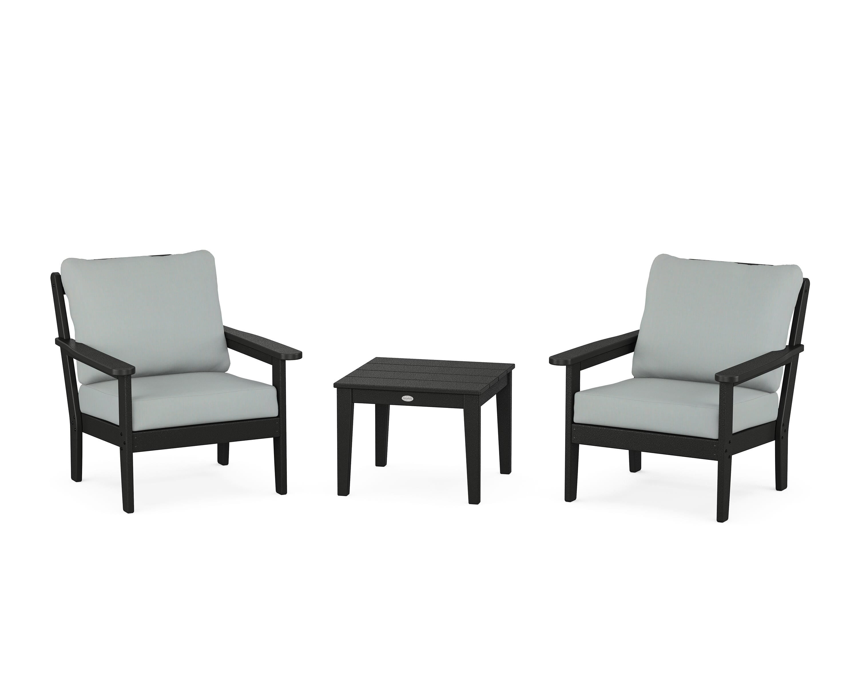 Country Living Cottage 3-Piece Deep Seating Set in Black / Spa