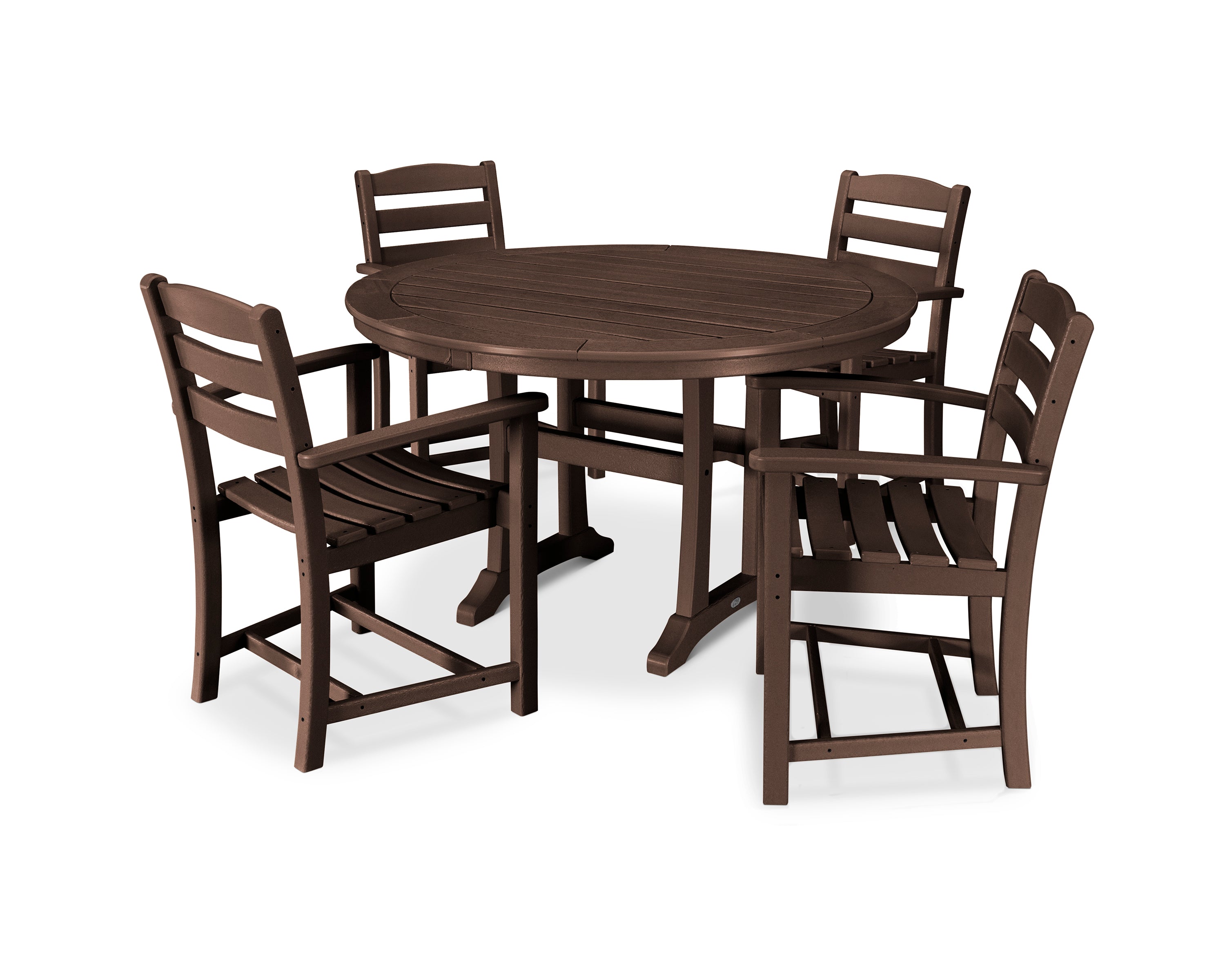 POLYWOOD® La Casa Café 5-Piece Arm Chair Dining Set in Mahogany