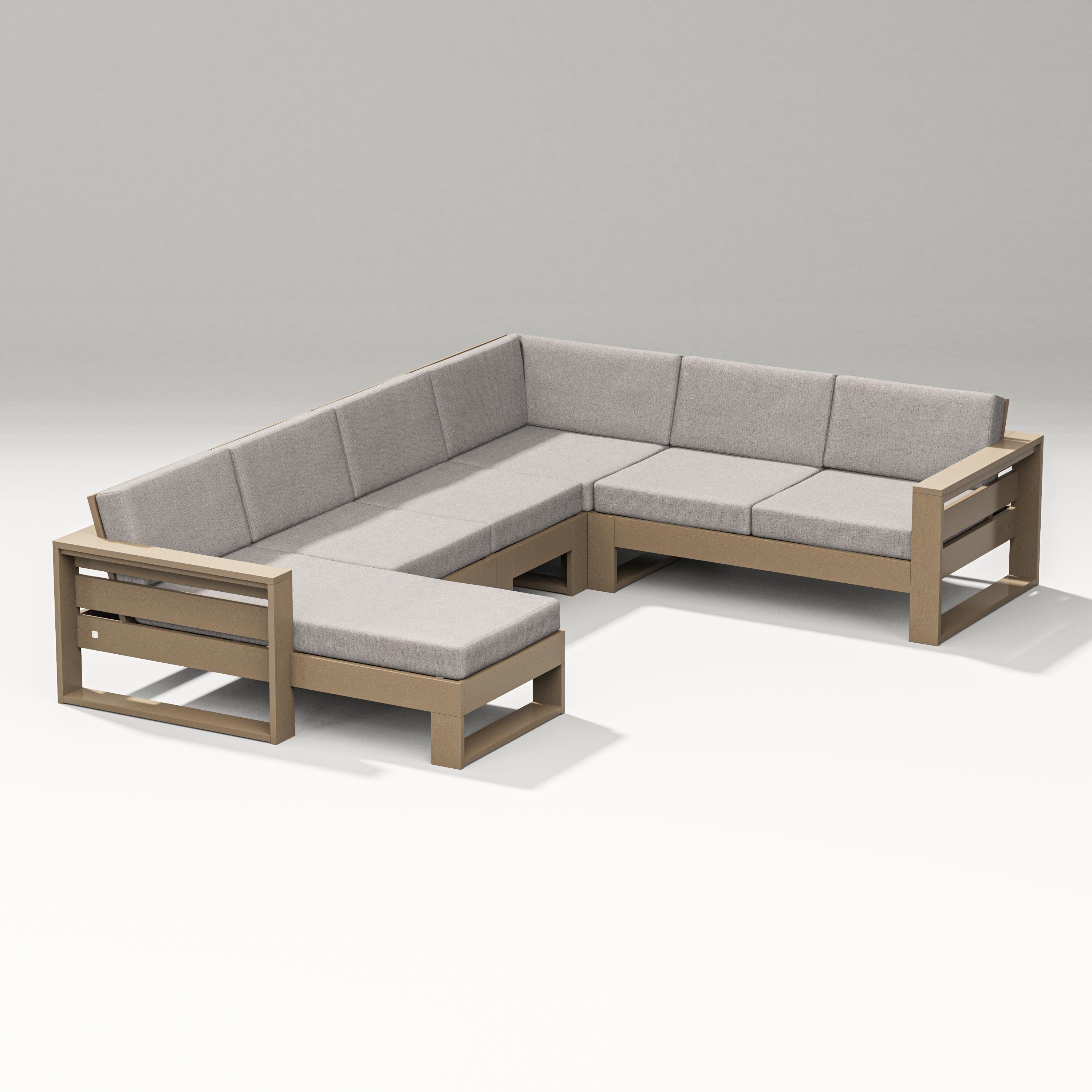 PW Designer Series Latitude Corner Sectional with Left Chaise in Vintage Sahara / Weathered Tweed
