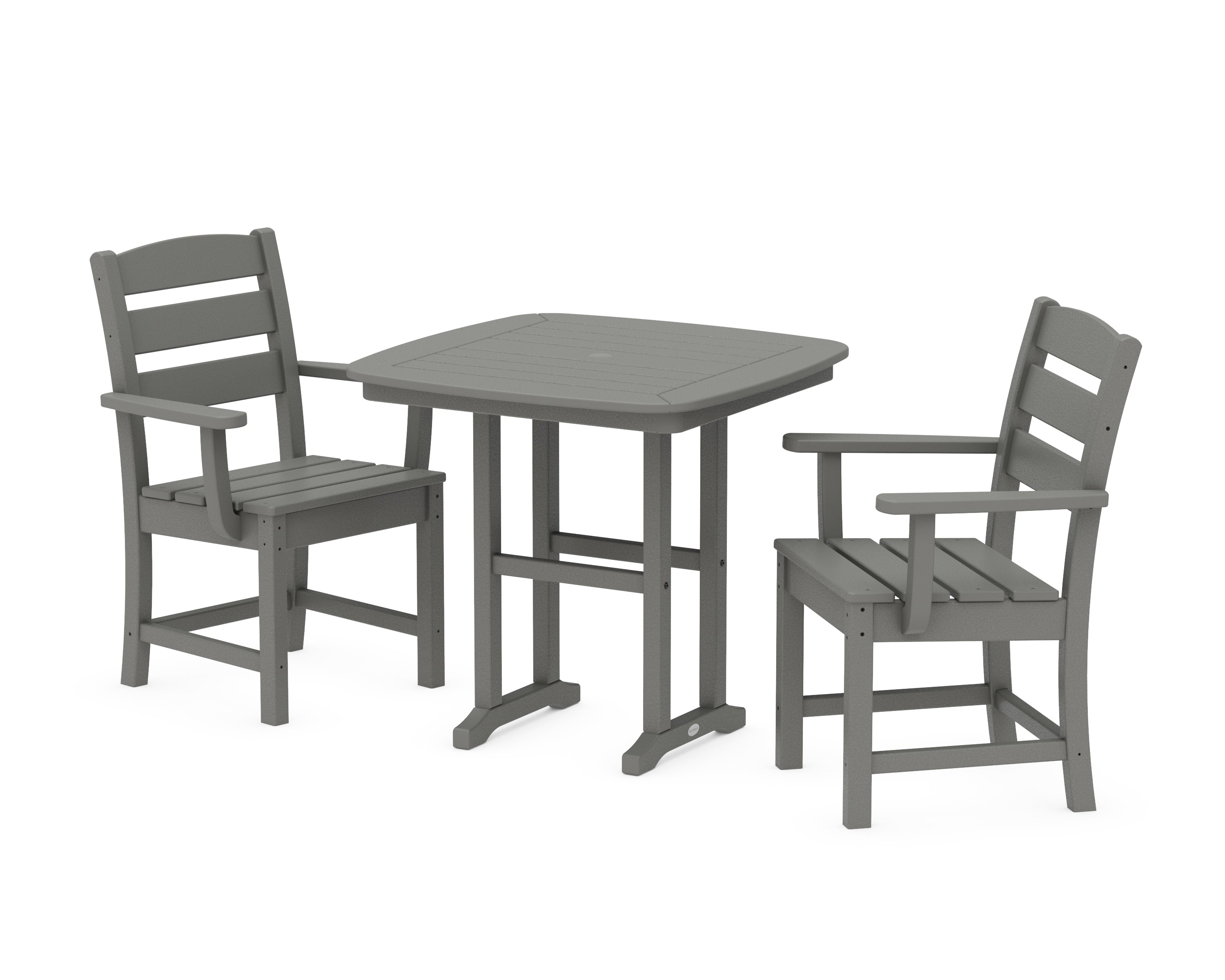 POLYWOOD Lakeside 3-Piece Dining Set in Slate Grey