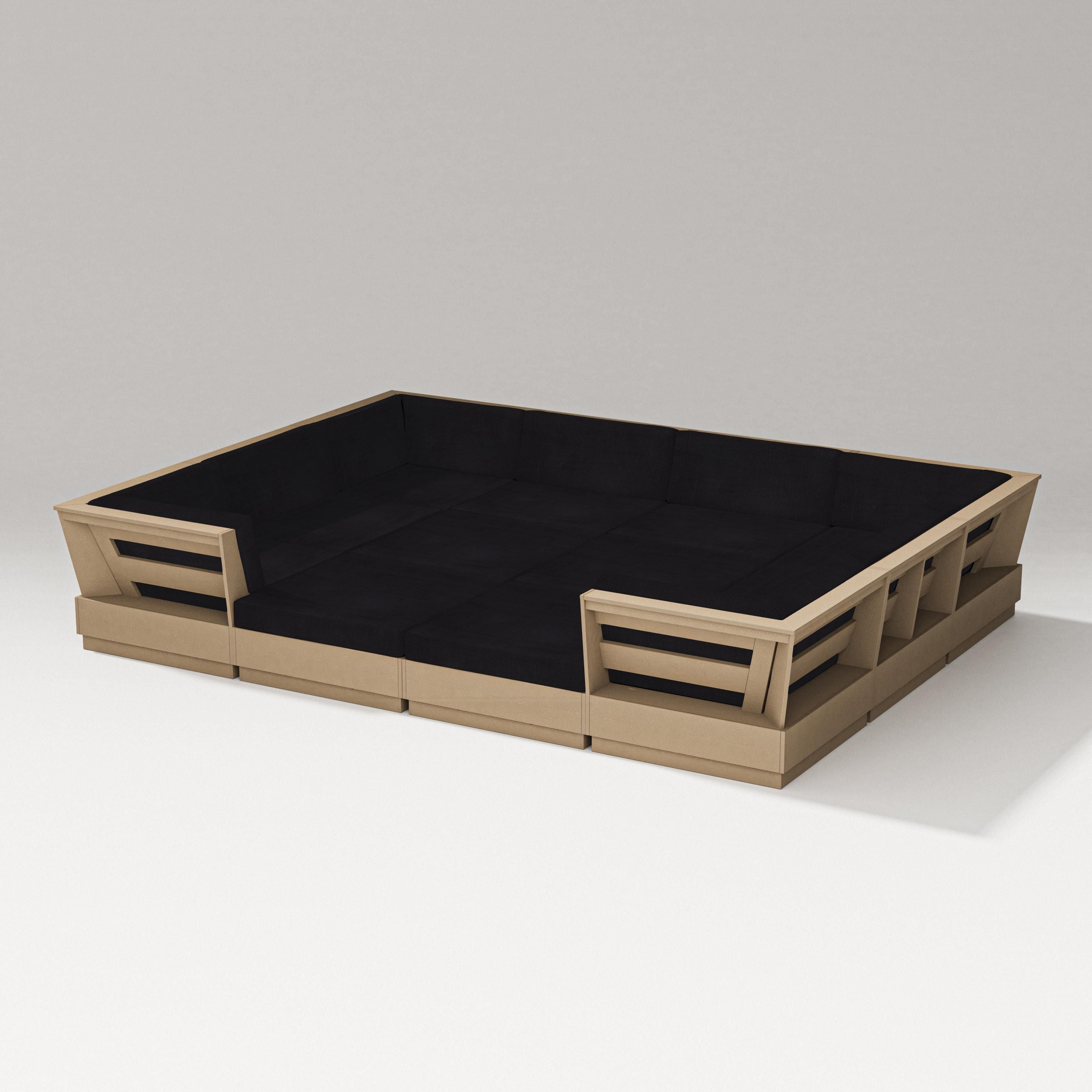 PW Designer Series Elevate 12-Piece Pit Sectional in Vintage Sahara / Midnight Linen