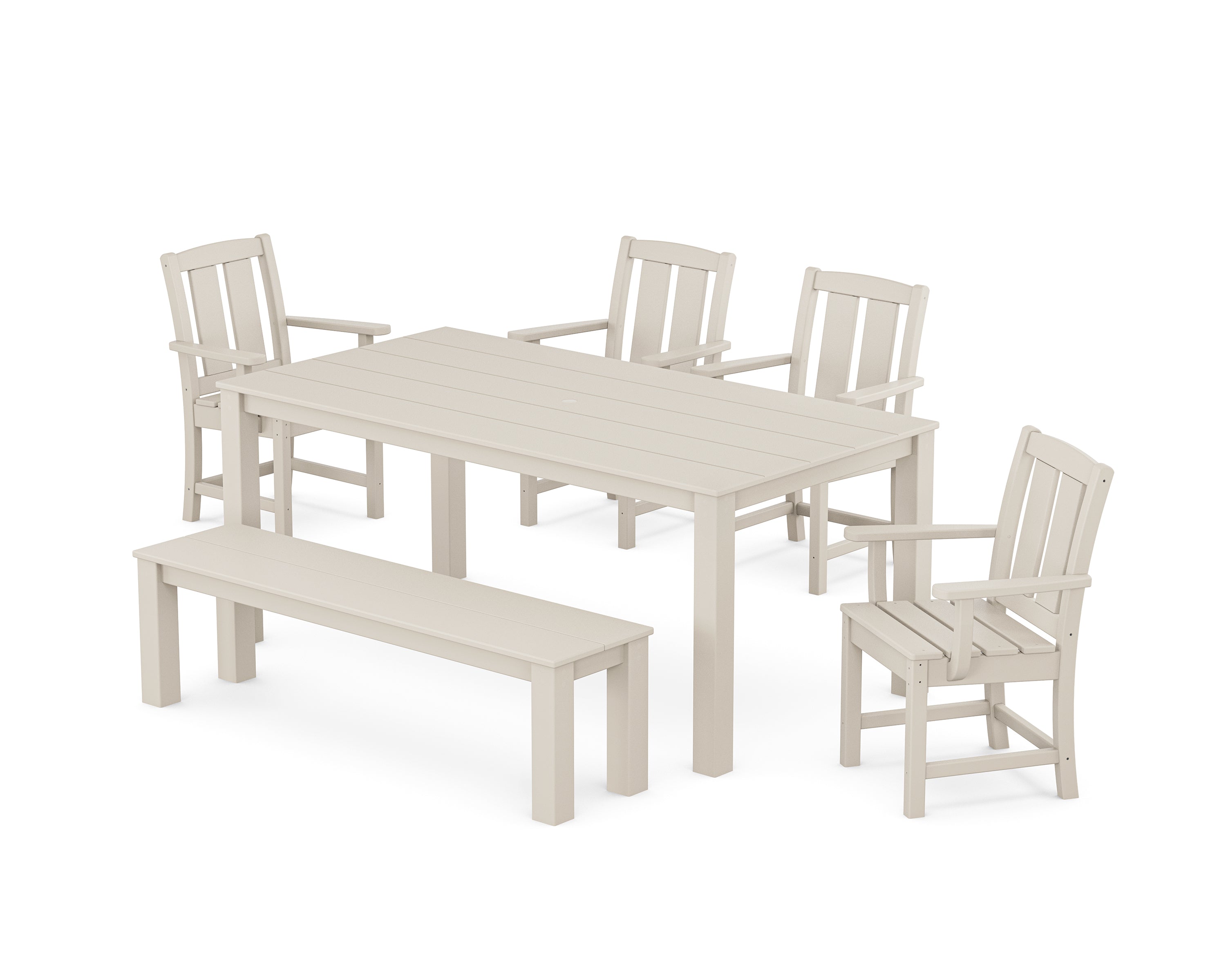 POLYWOOD® Mission 6-Piece Parsons Dining Set with Bench in Sand