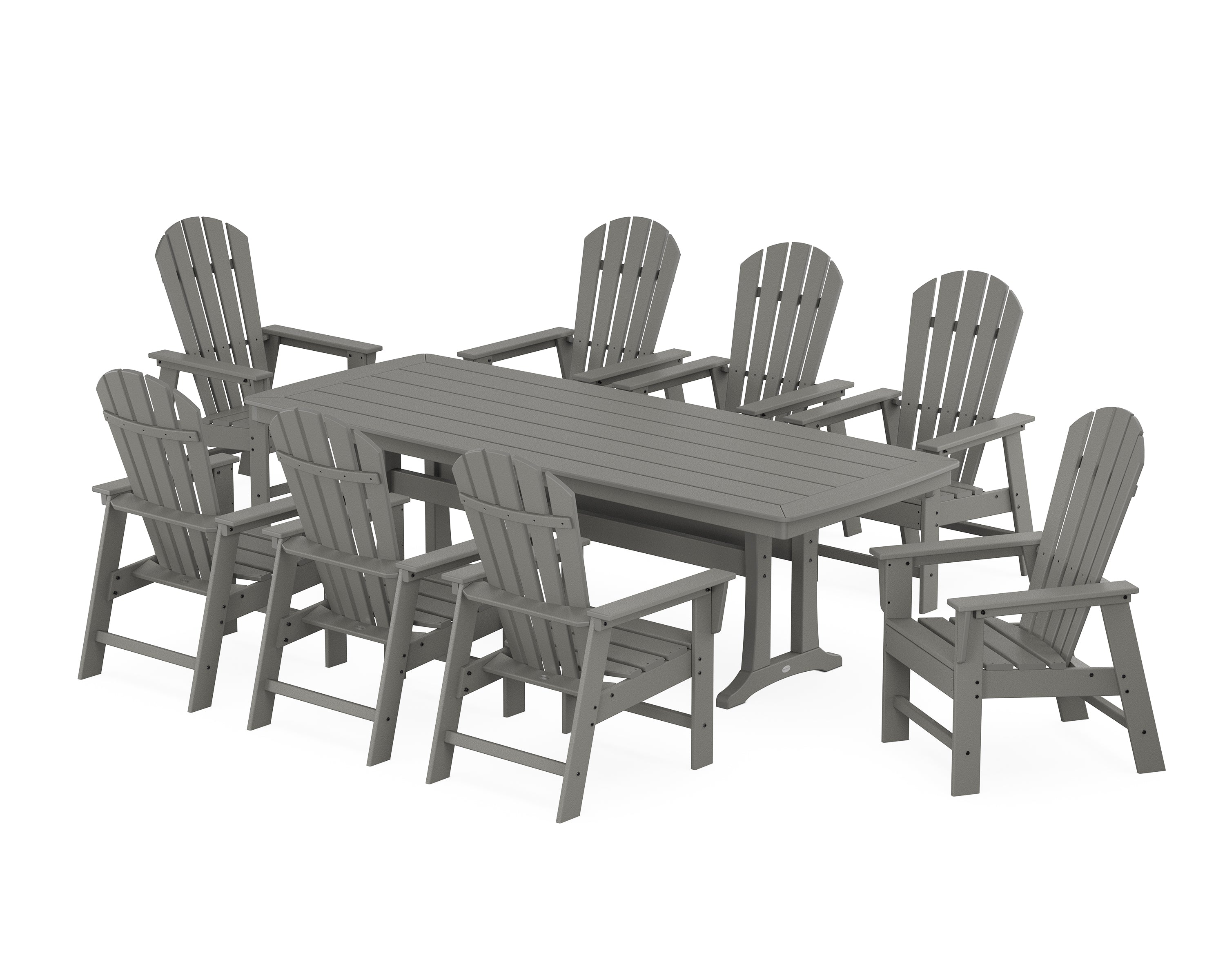 POLYWOOD® South Beach 9-Piece Dining Set with Trestle Legs in Slate Grey