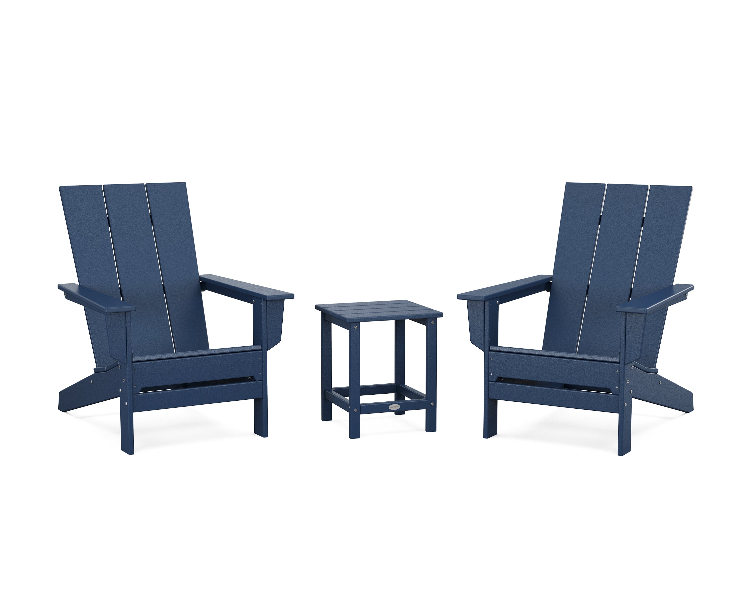 POLYWOOD® 3-Piece Modern Studio Adirondack Set in Navy