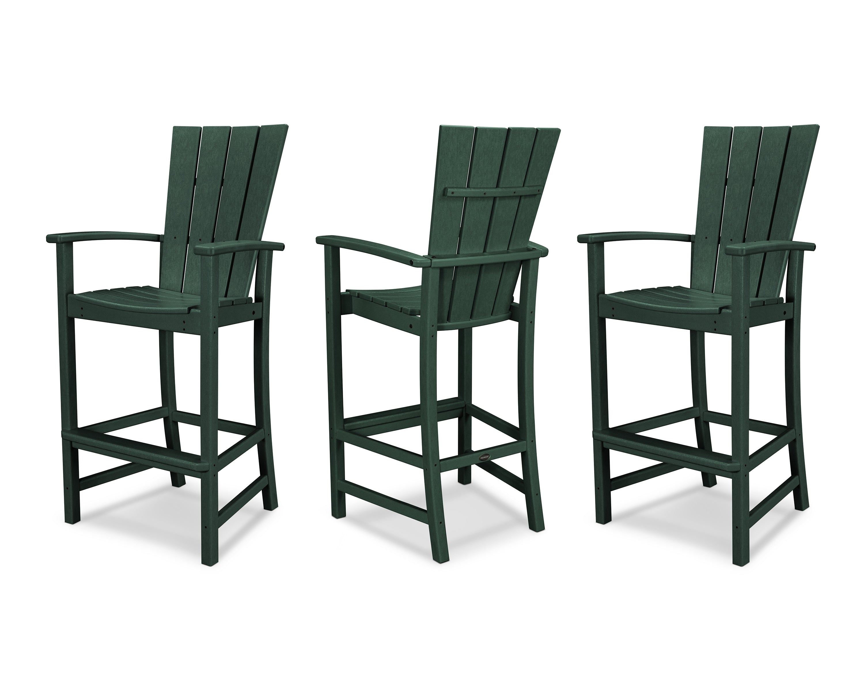POLYWOOD Quattro 3-Piece Bar Set in Green