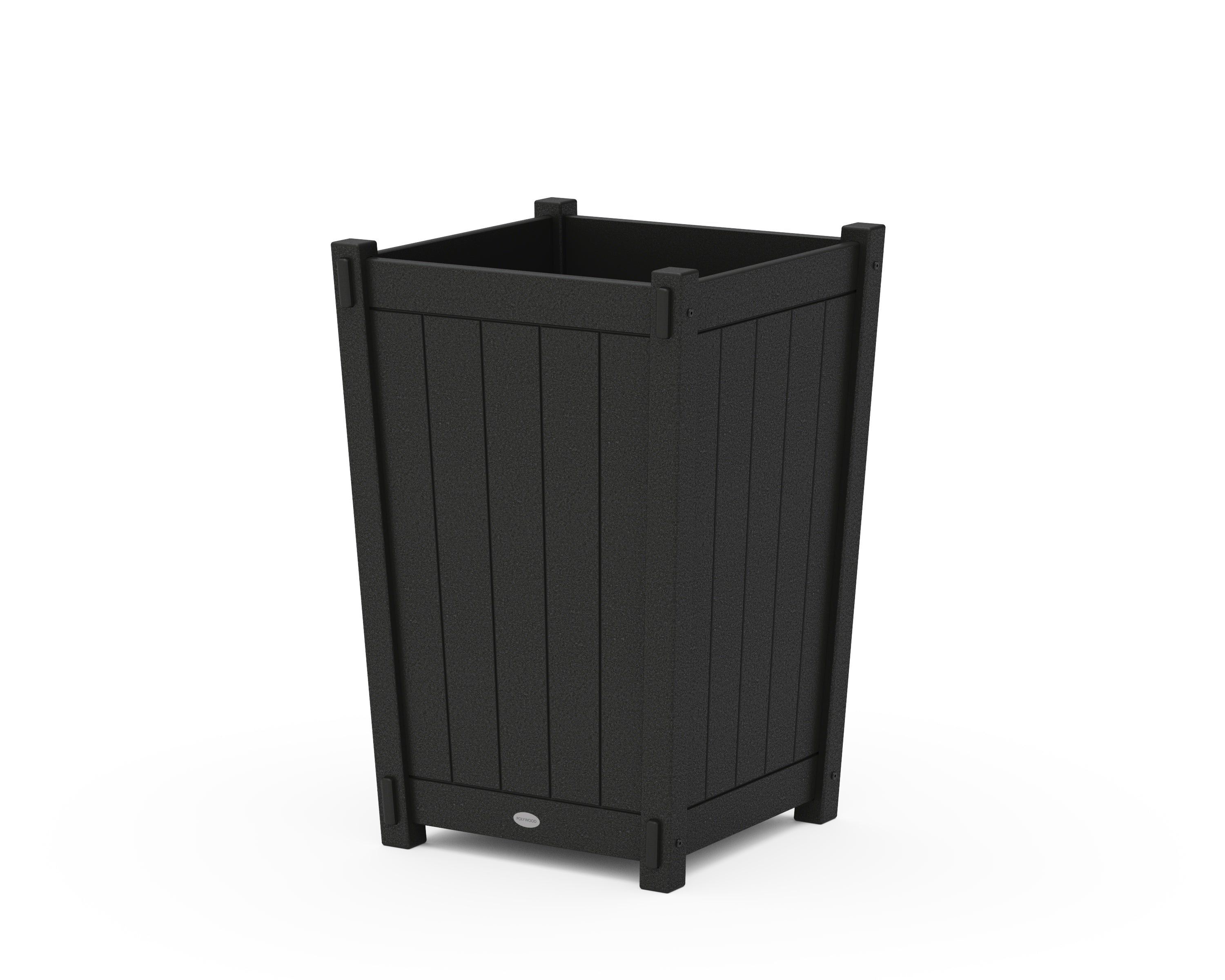 POLYWOOD Vineyard Large Tapered Square Planter Box in Black