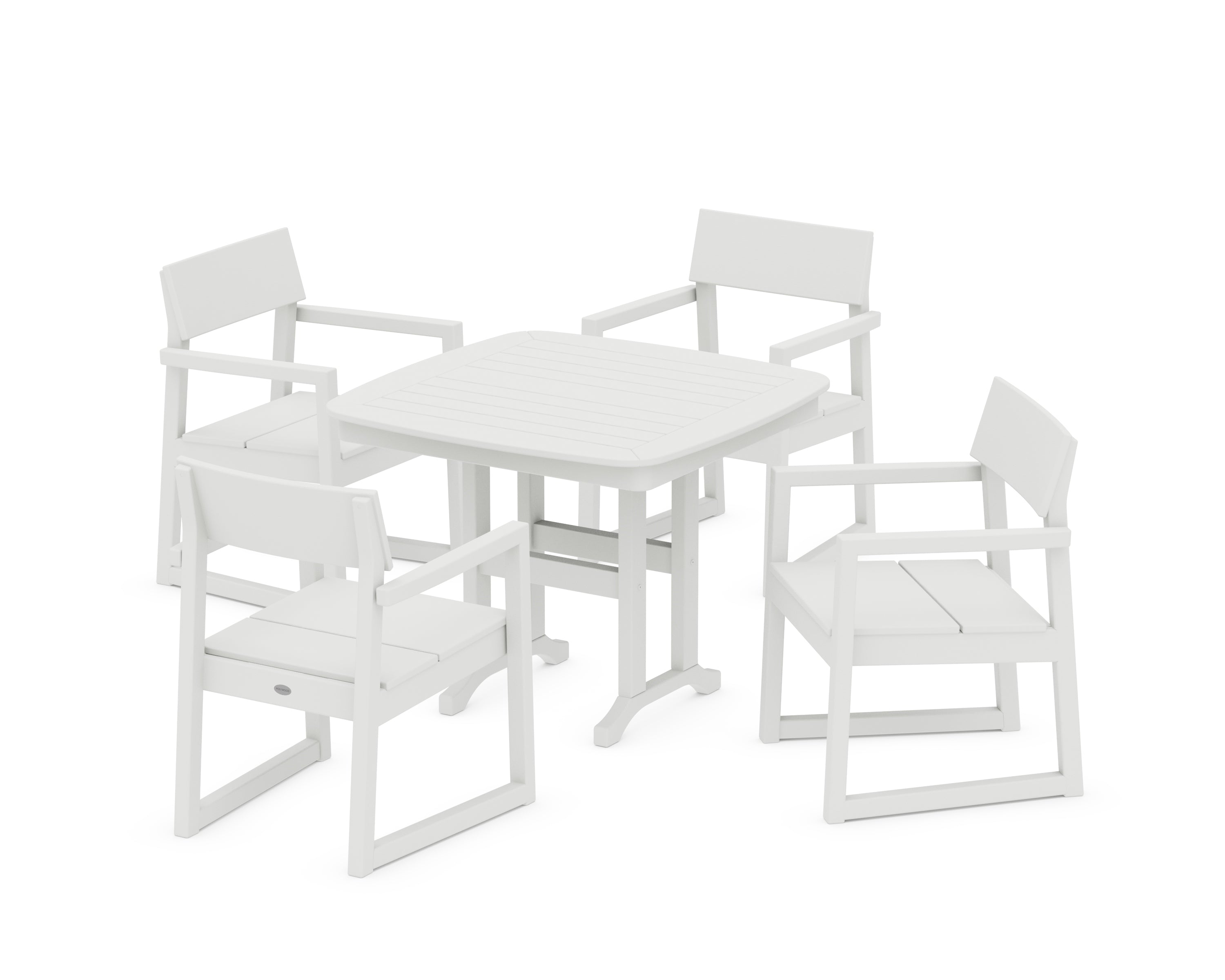 POLYWOOD EDGE 5-Piece Dining Set in Vintage White