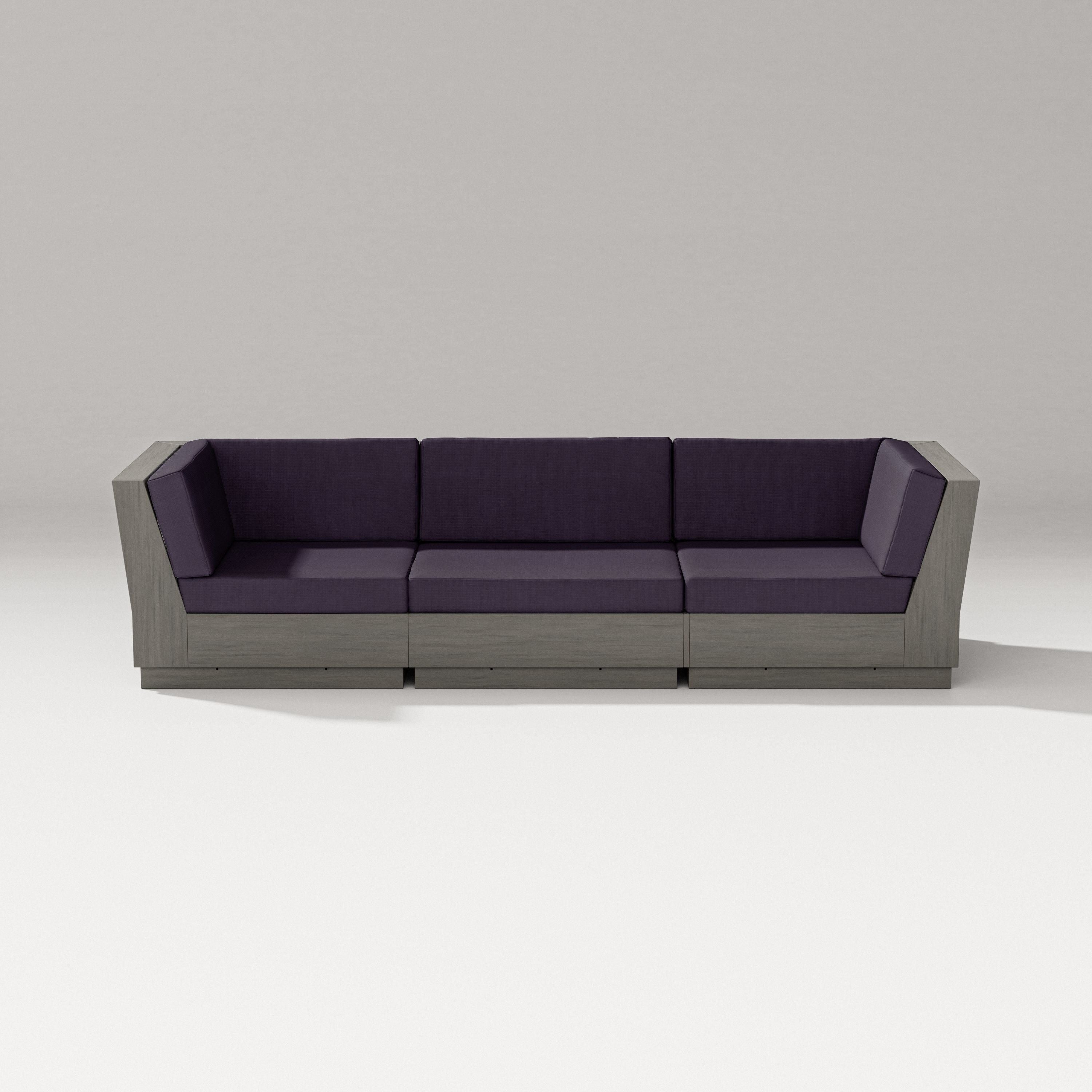PW Designer Series Elevate Sofa Sectional in Driftwood / Navy Linen