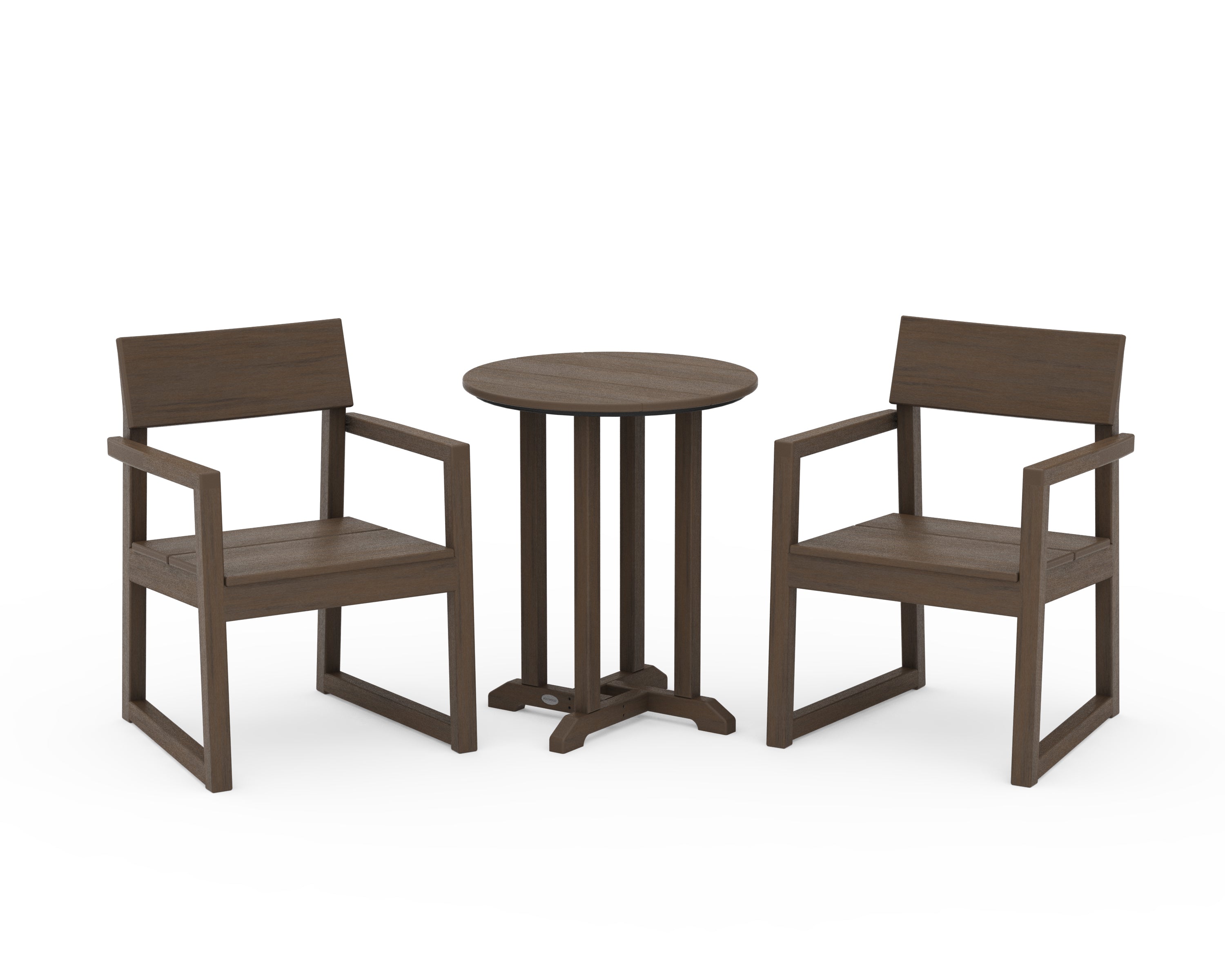 POLYWOOD EDGE 3-Piece Round Bistro Dining Set in Kona
