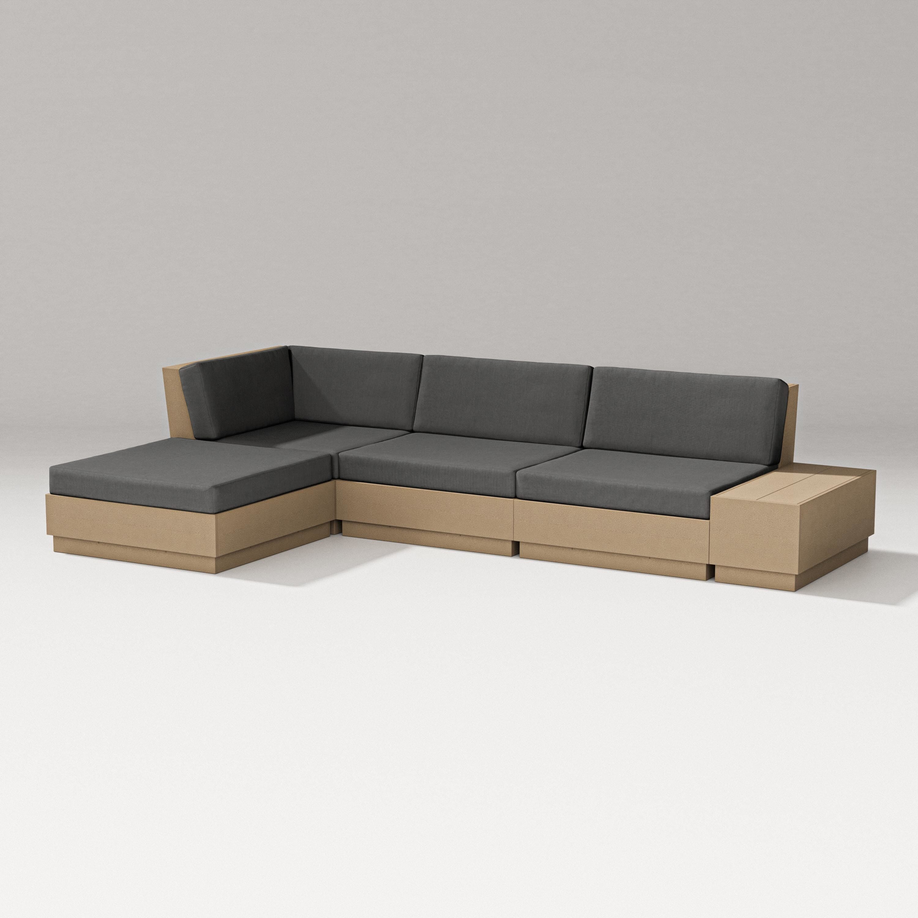 PW Designer Series Elevate Chaise Sectional in Vintage Sahara / Spectrum Carbon
