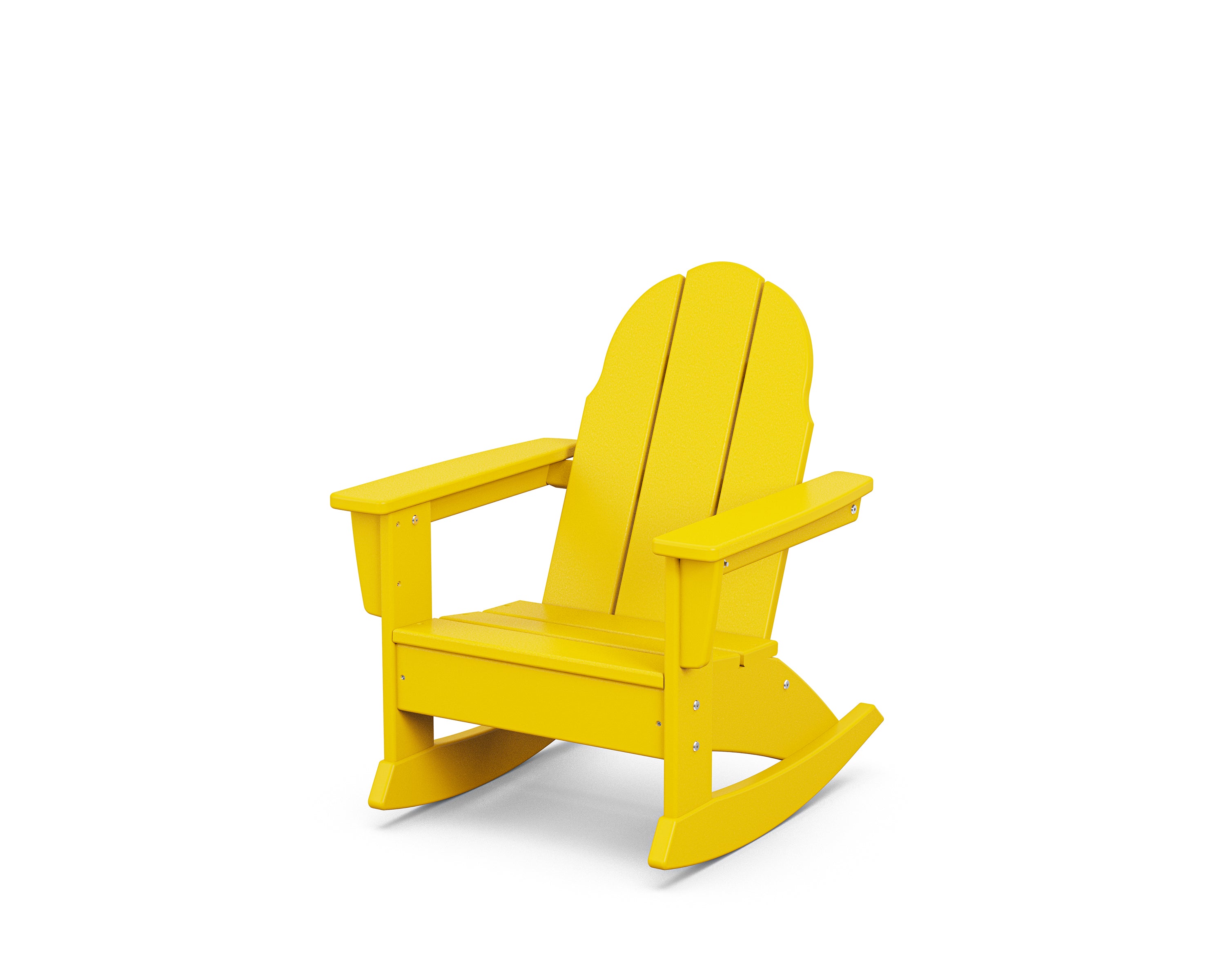 POLYWOOD Kids Vineyard Adirondack Rocking Chair in Lemon