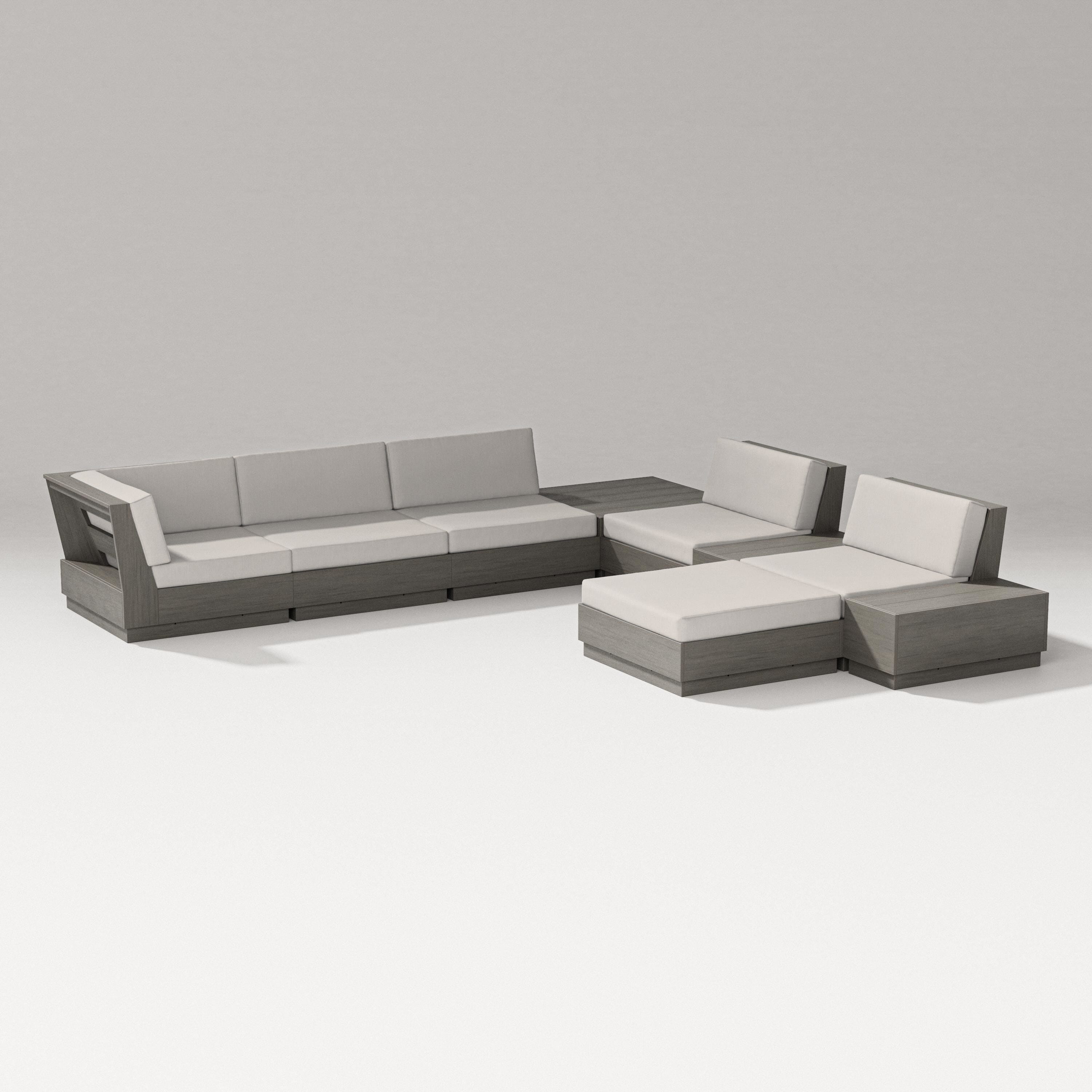 PW Designer Series Elevate 9-Piece Conversation Sectional in Driftwood / Cast Ash