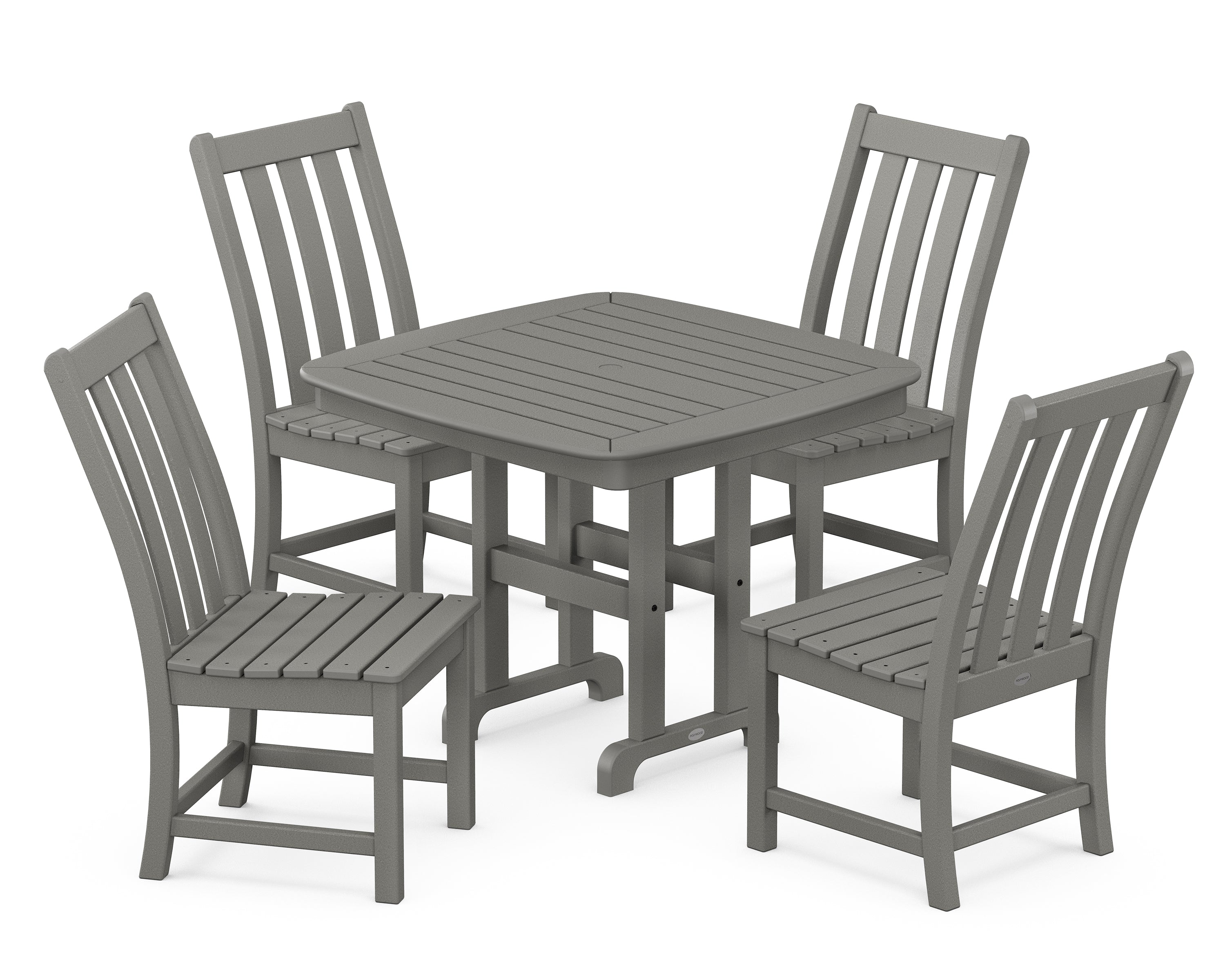 POLYWOOD® Vineyard 5-Piece Side Chair Dining Set in Slate Grey