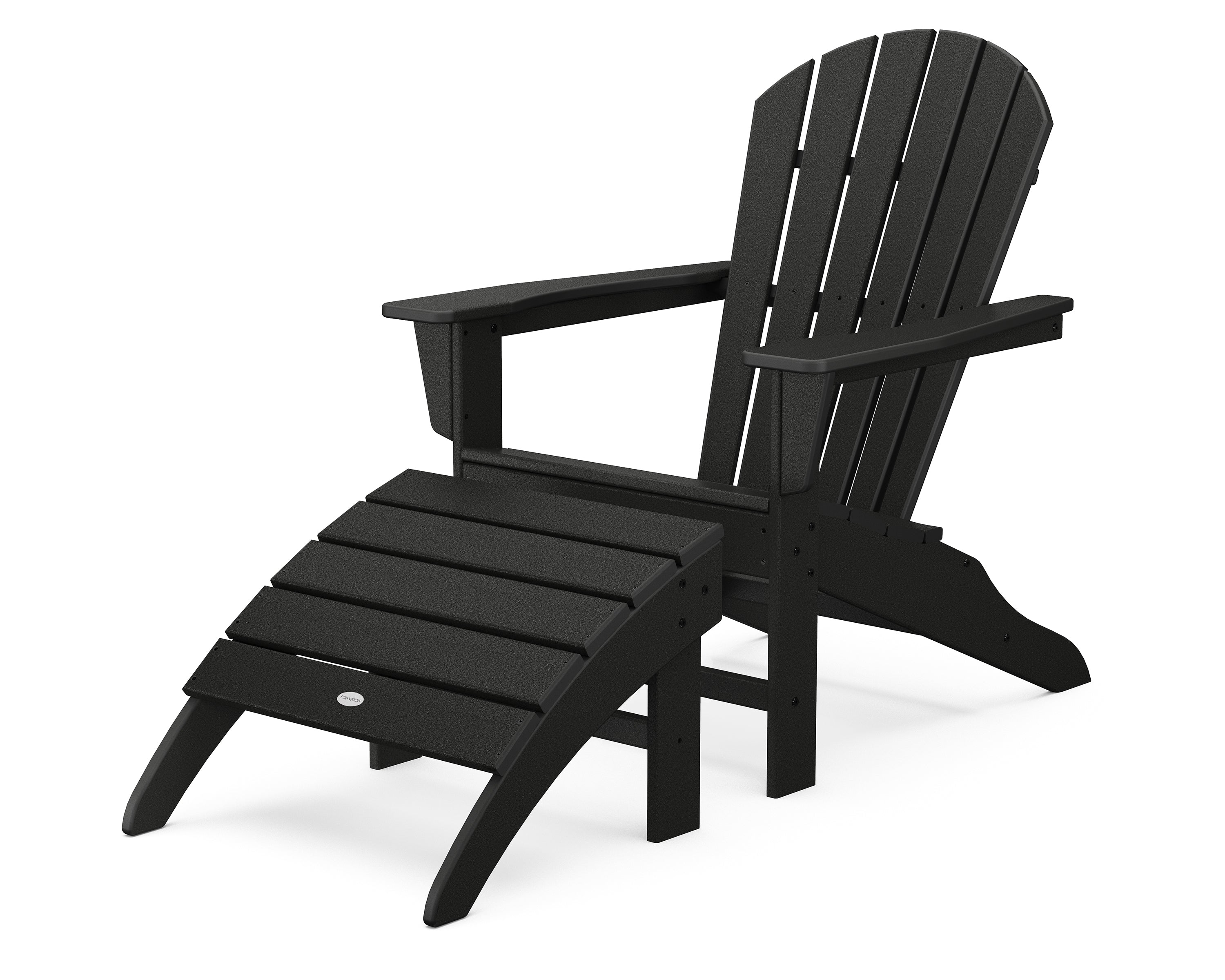 POLYWOOD® South Beach Adirondack 2-Piece Set in Black
