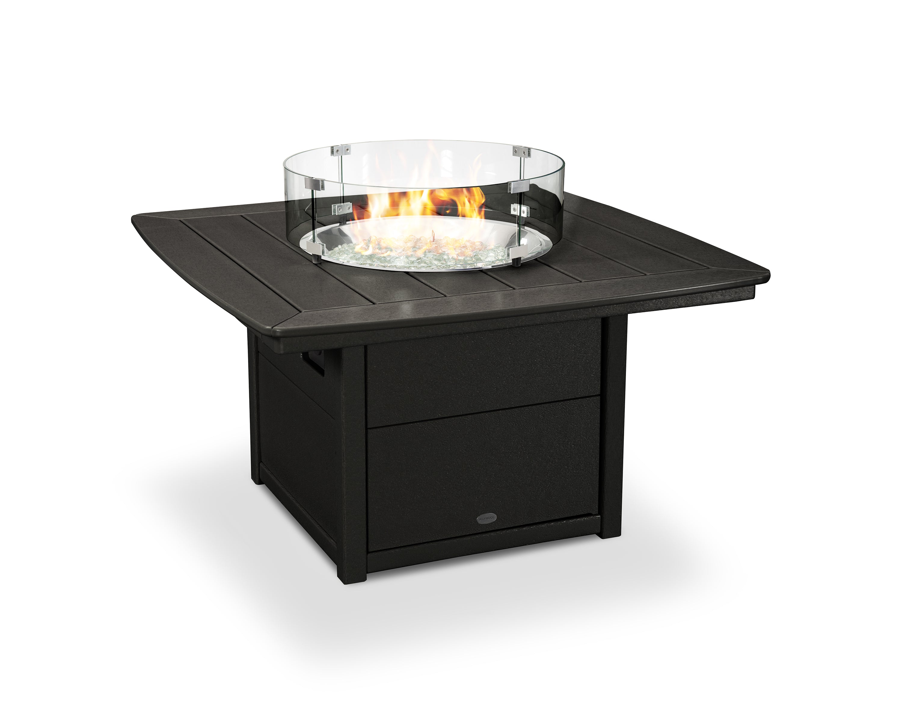 POLYWOOD® Nautical 42" Fire Pit Table in Black