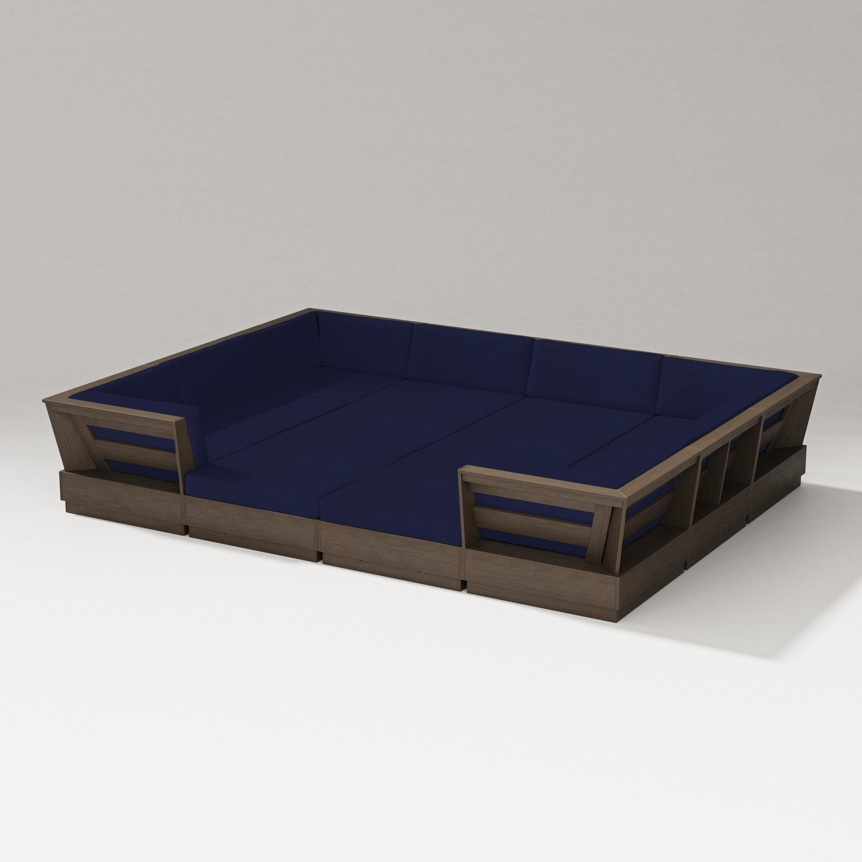 PW Designer Series Elevate 12-Piece Pit Sectional in Kona / Navy