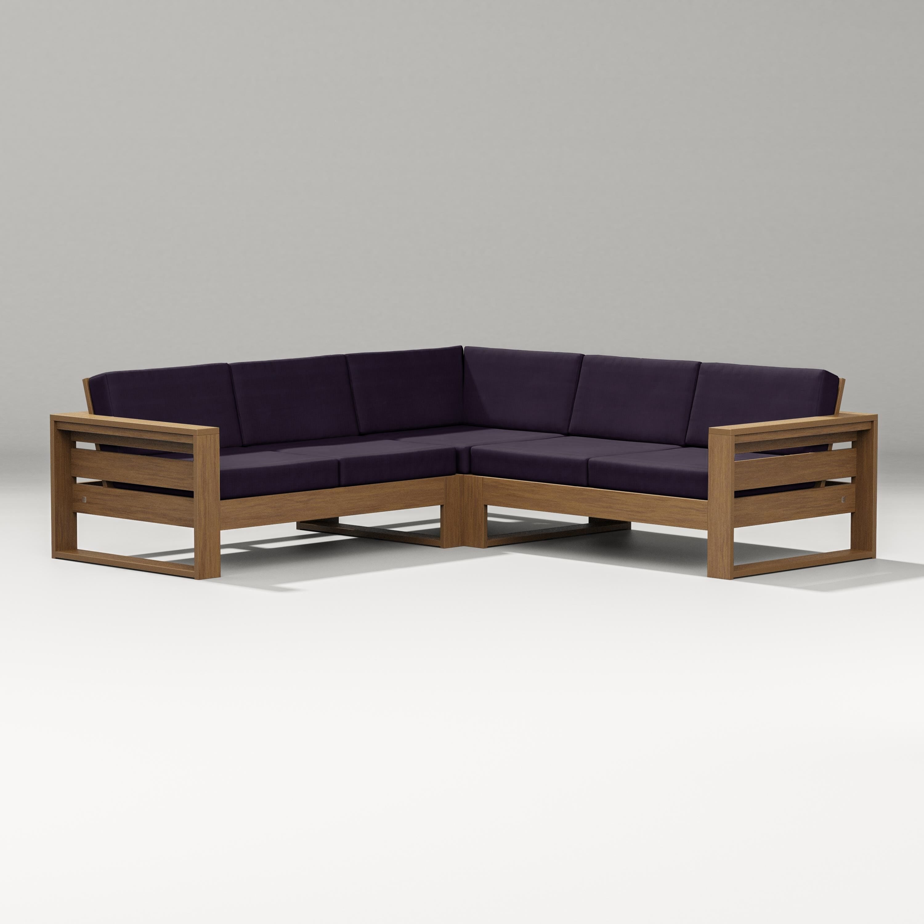 PW Designer Series Latitude Corner Sectional in Natural / Navy Linen