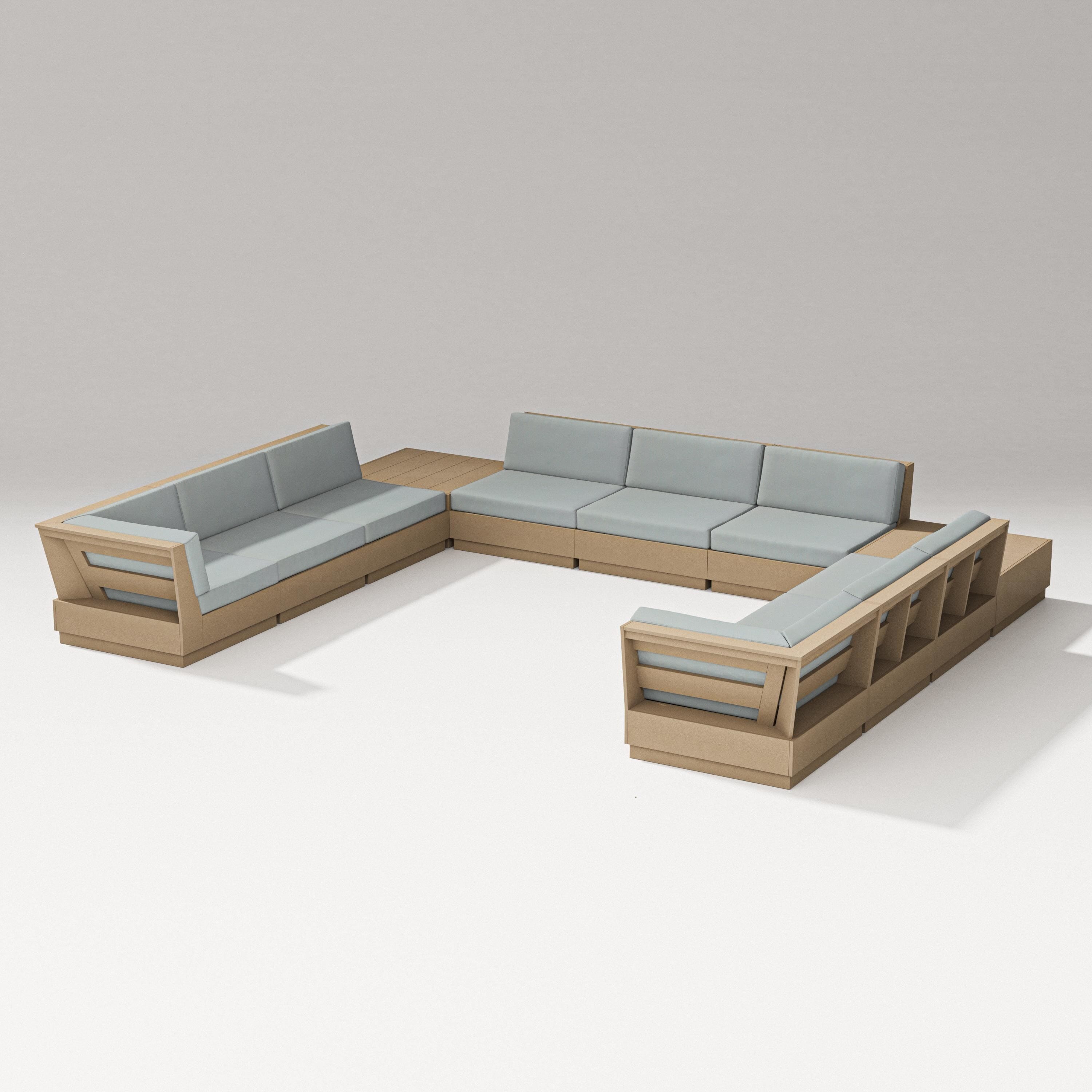 PW Designer Series Elevate 11-Piece U-Shaped Sofa Sectional in Vintage Sahara / Spa