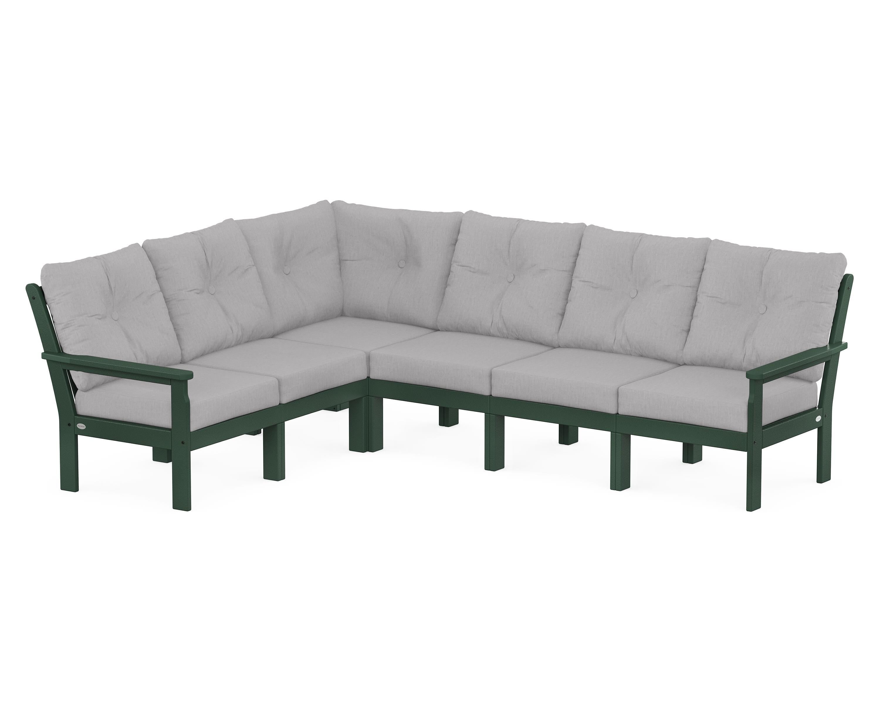POLYWOOD Vineyard 6-Piece Sectional in Green / Granite