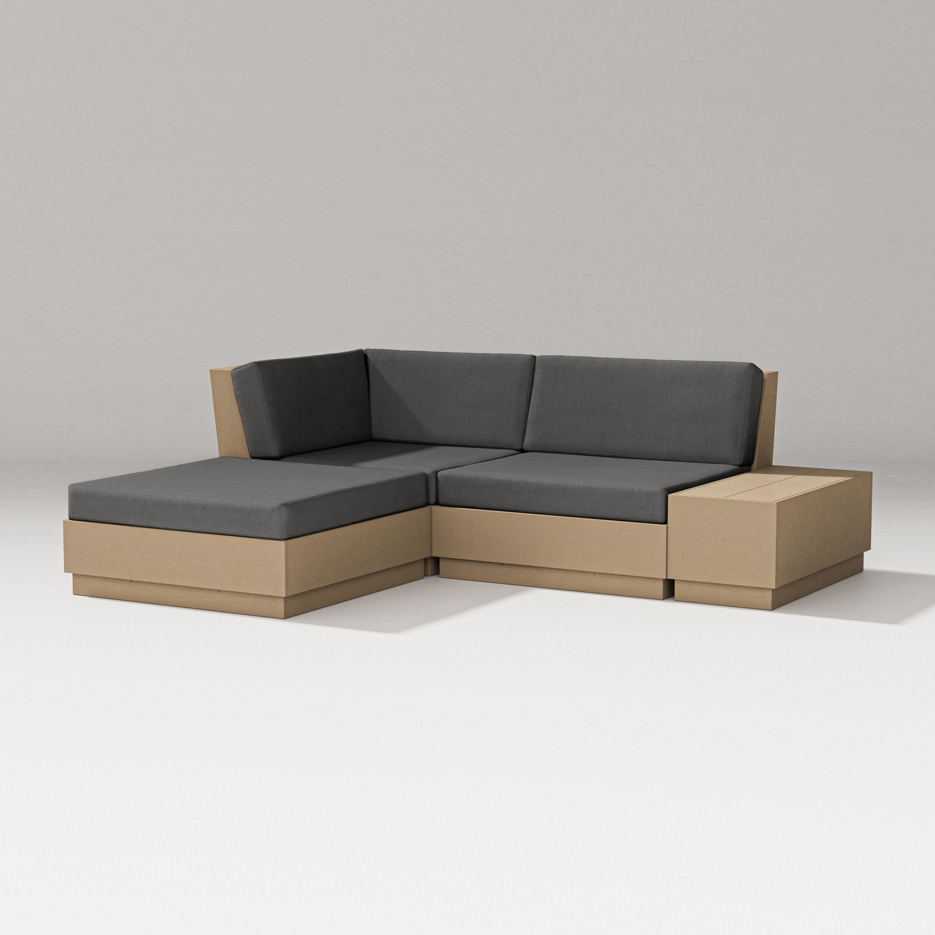 PW Designer Series Elevate Loveseat Sectional with Chaise in Vintage Sahara / Spectrum Carbon
