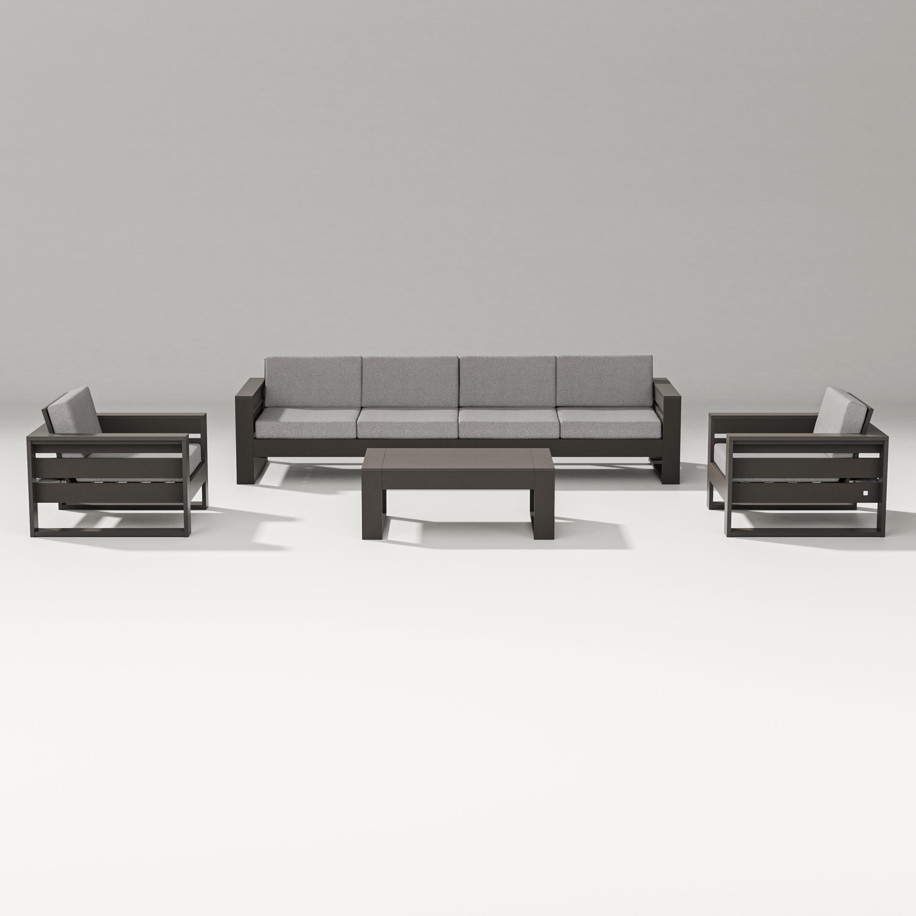 PW Designer Series Latitude 5-Piece Lounge Sofa Set in Vintage Coffee / Grey Mist