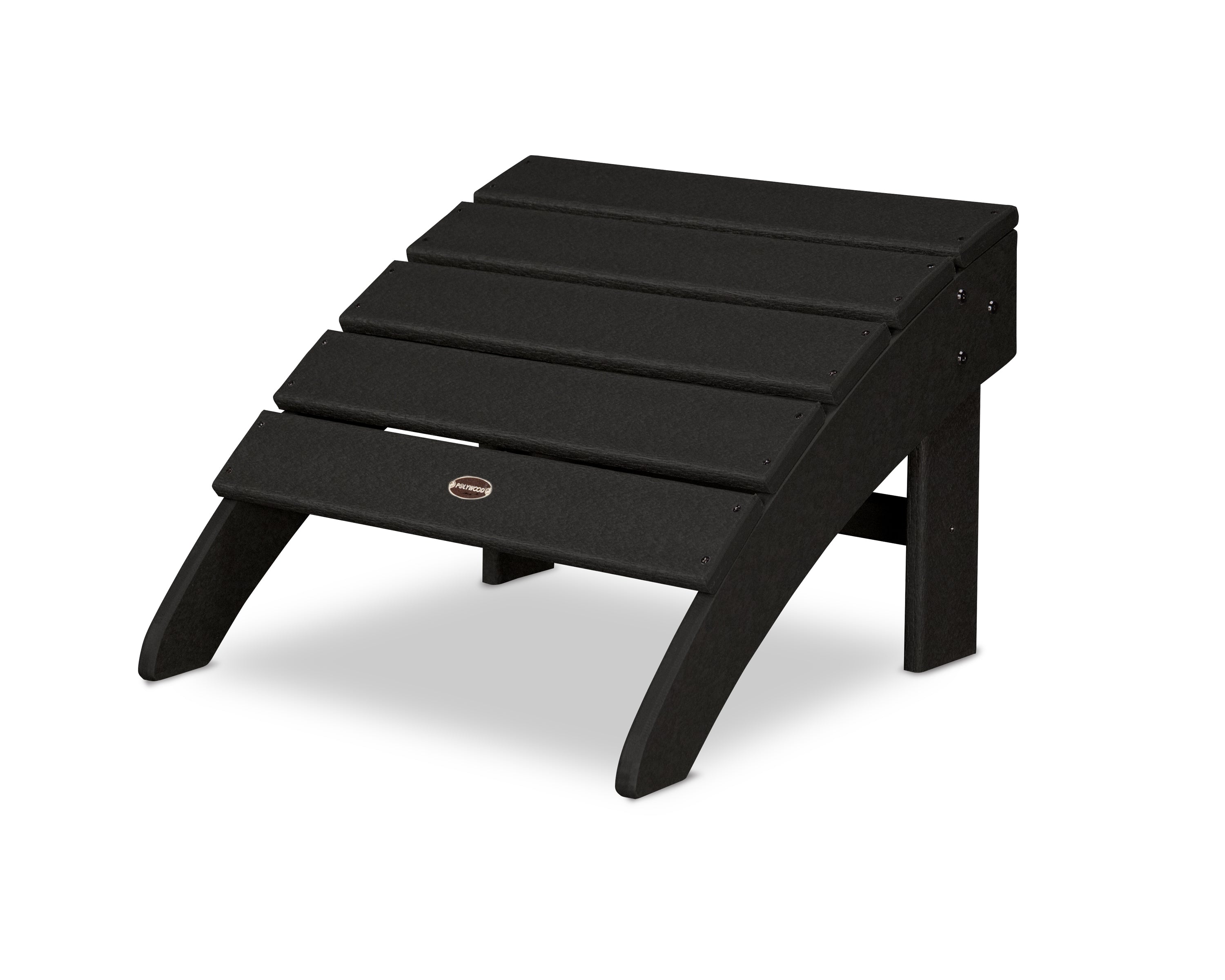 POLYWOOD Palm Coast Ottoman in Black