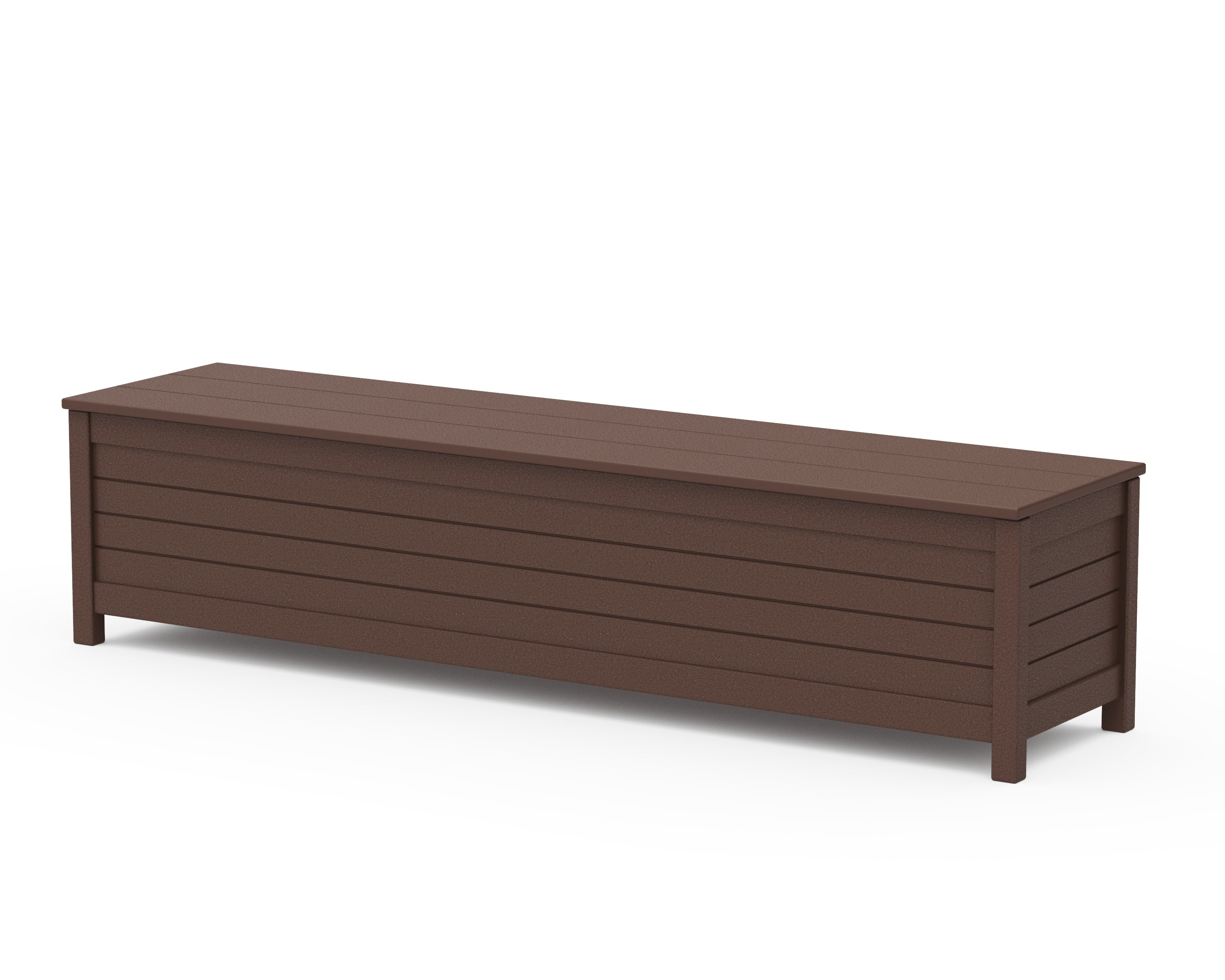 POLYWOOD Nautical 72” Storage Bench in Mahogany
