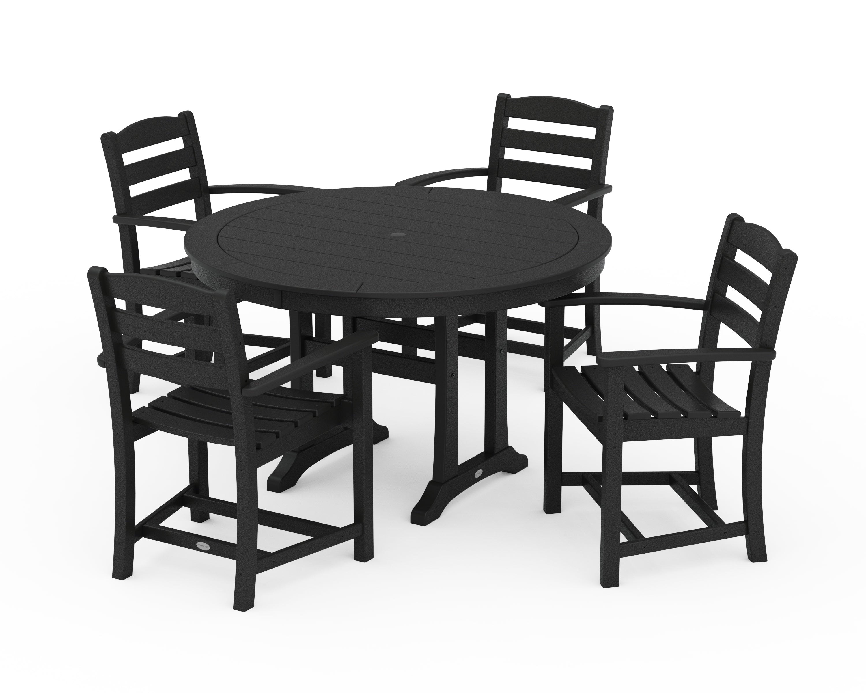 POLYWOOD La Casa Café 5-Piece Arm Chair Dining Set in Black