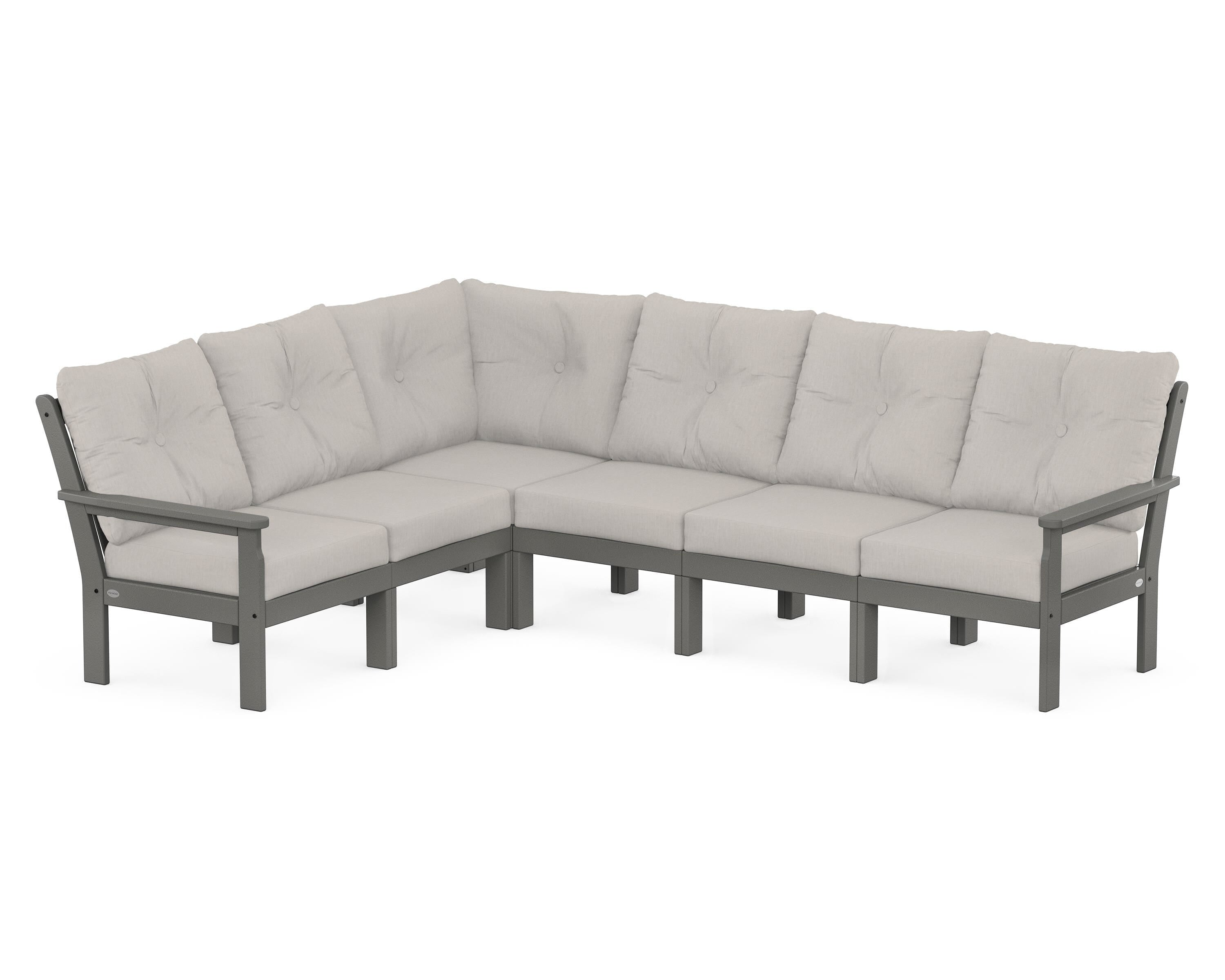 POLYWOOD Vineyard 6-Piece Sectional in Slate Grey / Cast Ash
