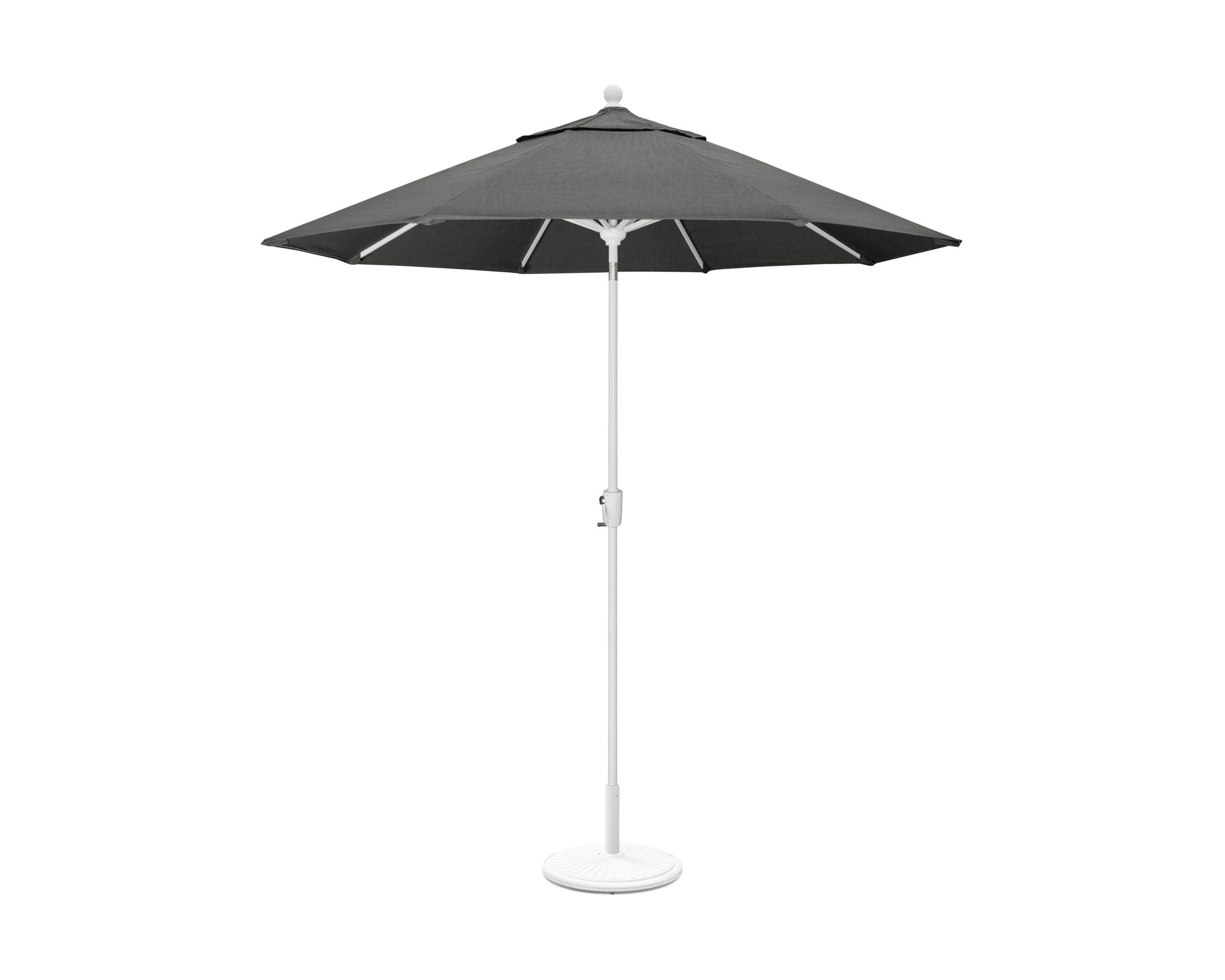 POLYWOOD 9' Tilt Market Umbrella & Base - Bar Height in White / Spectrum Carbon