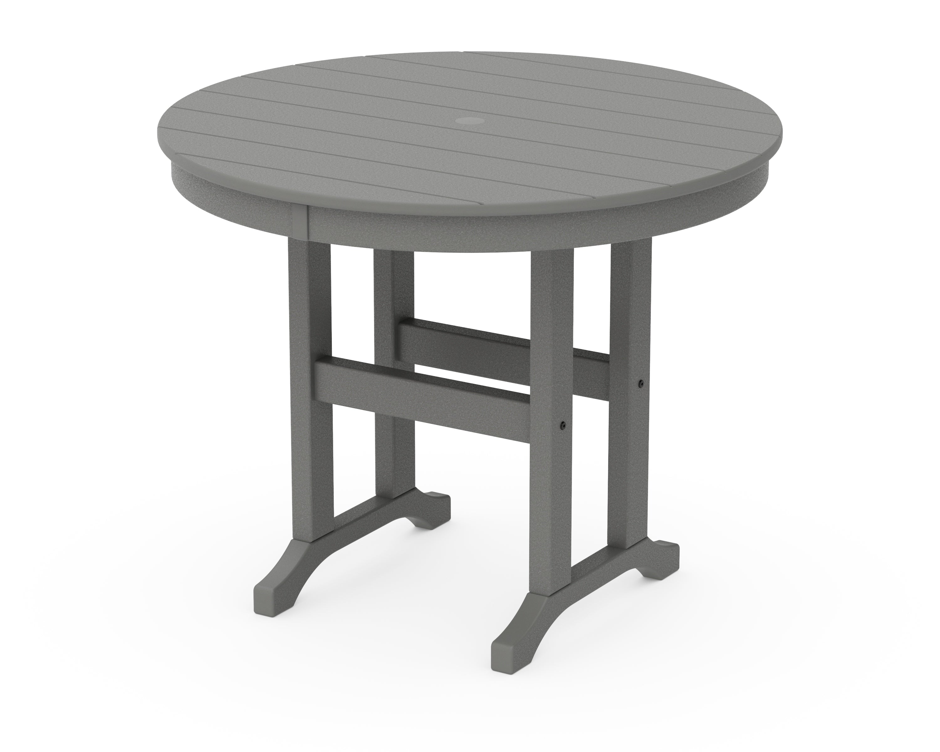POLYWOOD 36" Round Farmhouse Dining Table in Slate Grey