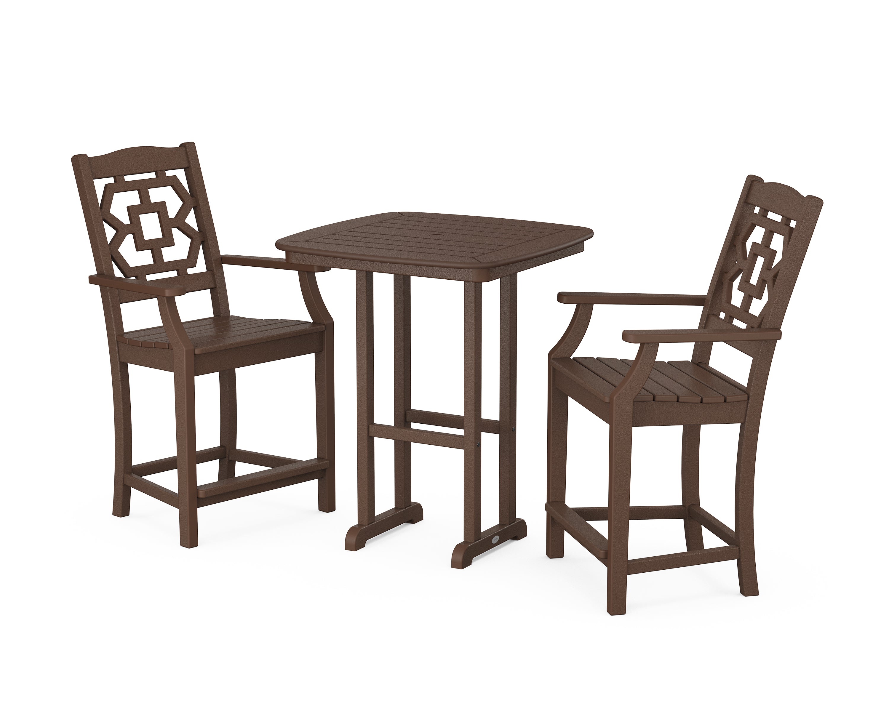 Martha Stewart by POLYWOOD® Chinoiserie 3-Piece Counter Set in Mahogany