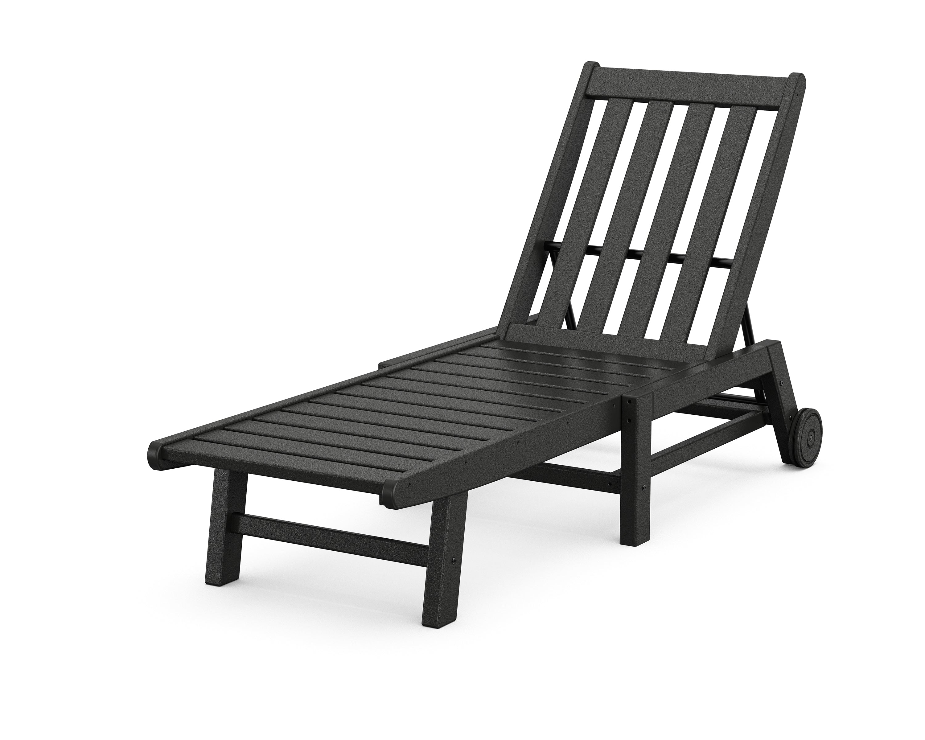 POLYWOOD® Vineyard Chaise with Wheels in Black