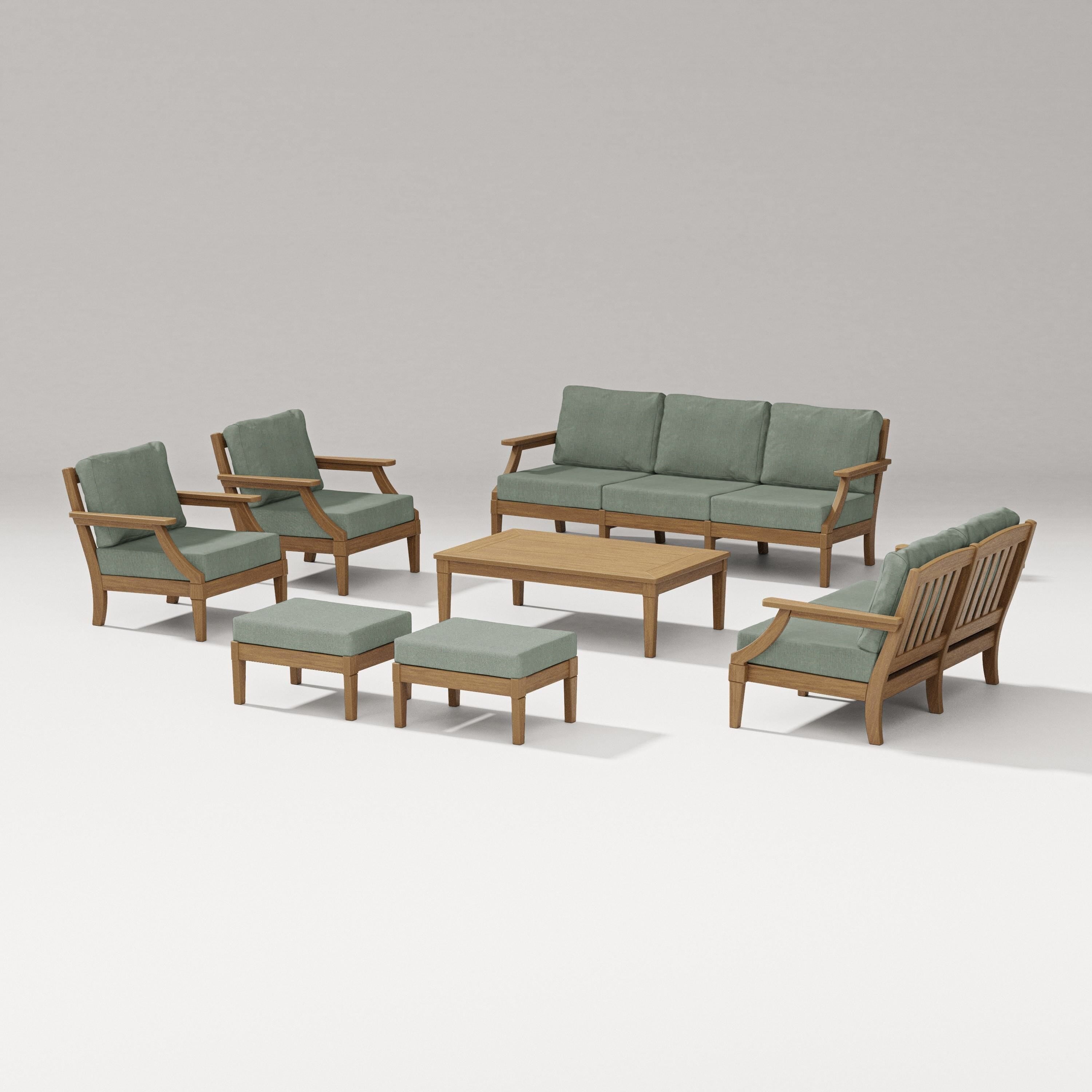 PW Designer Series Estate 7-Piece Lounge Sofa Set in Natural / Cast Sage