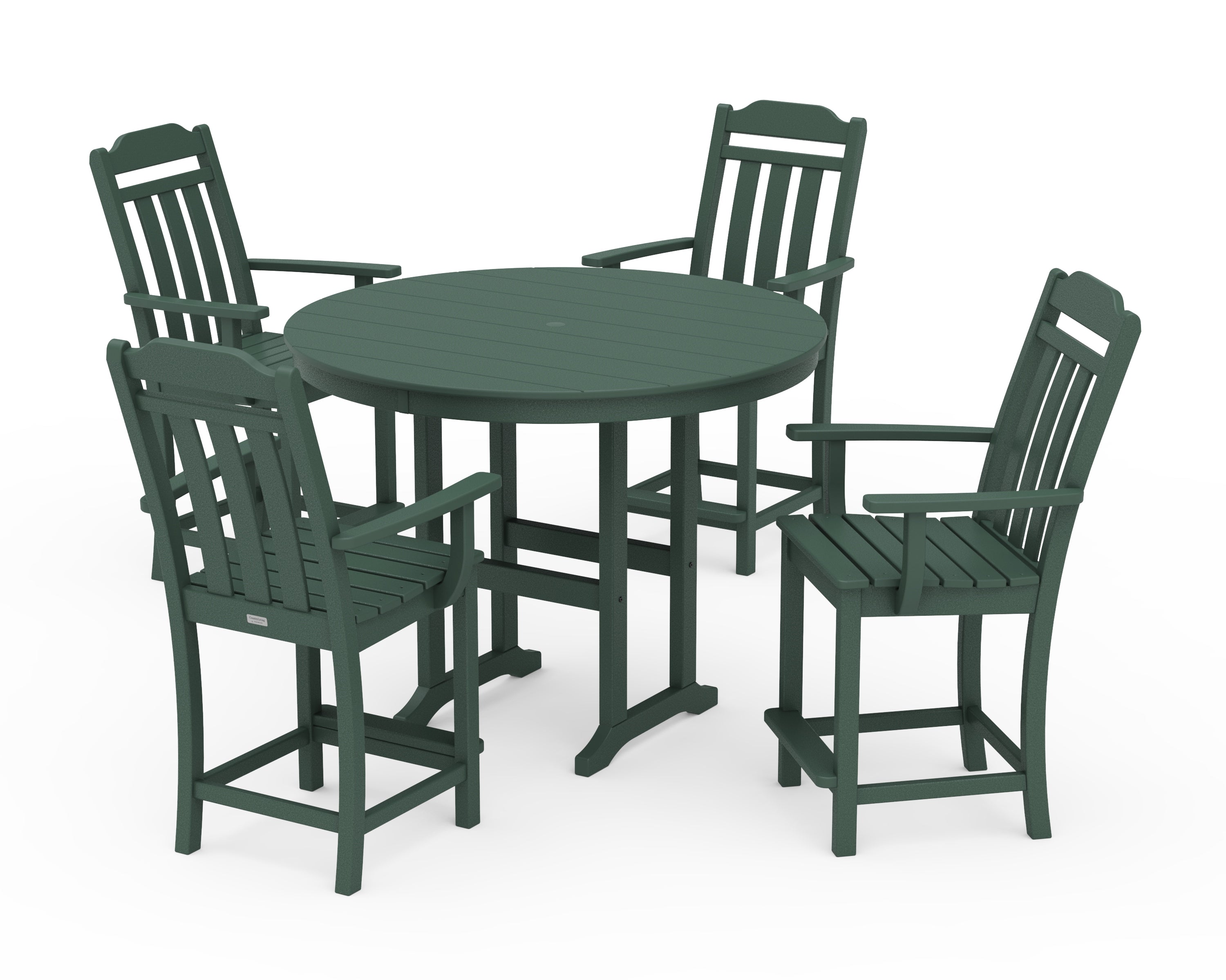 Country Living Cottage 5-Piece Round Farmhouse Counter Set in Green