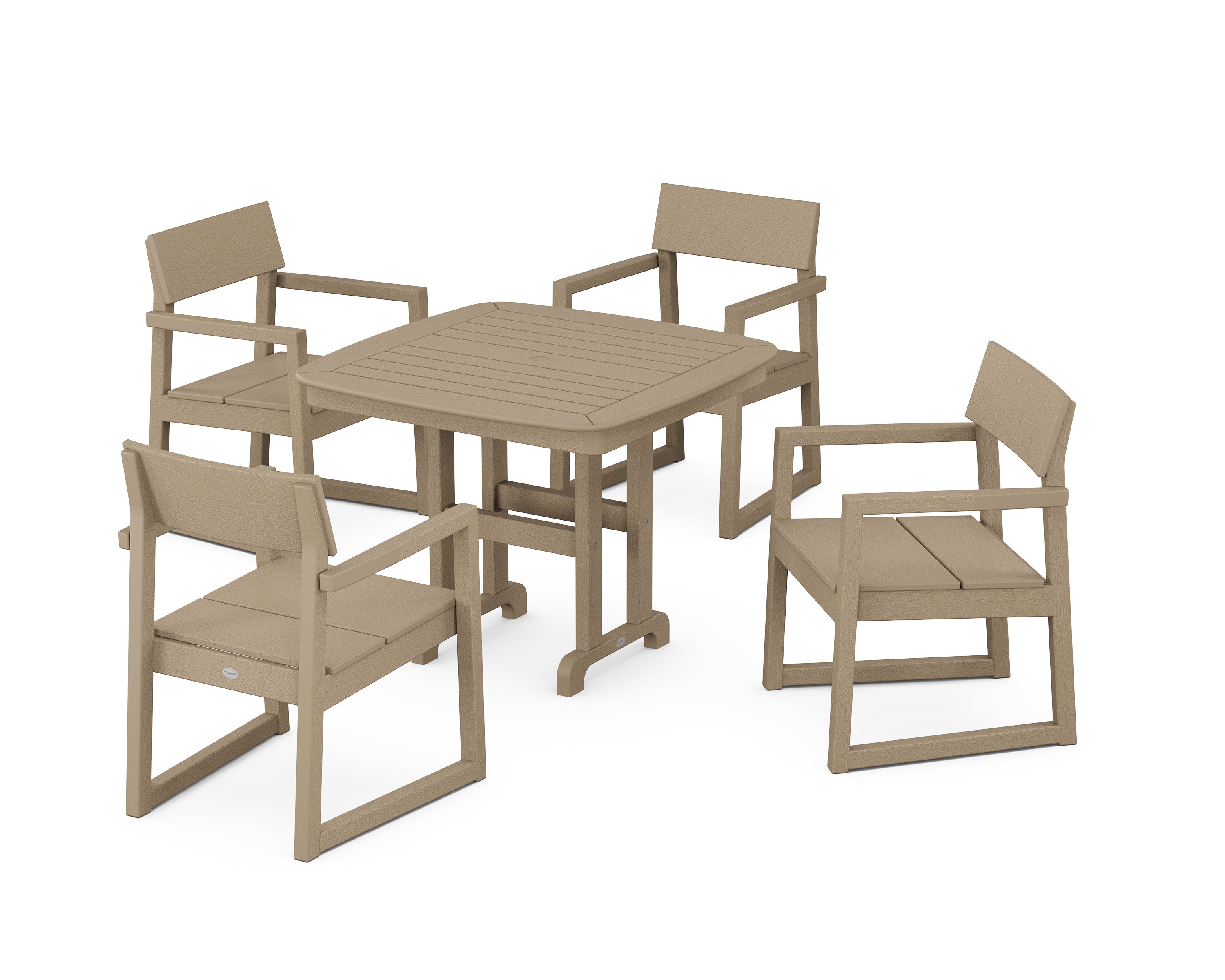 POLYWOOD® EDGE 5-Piece Dining Set in Vintage Sahara