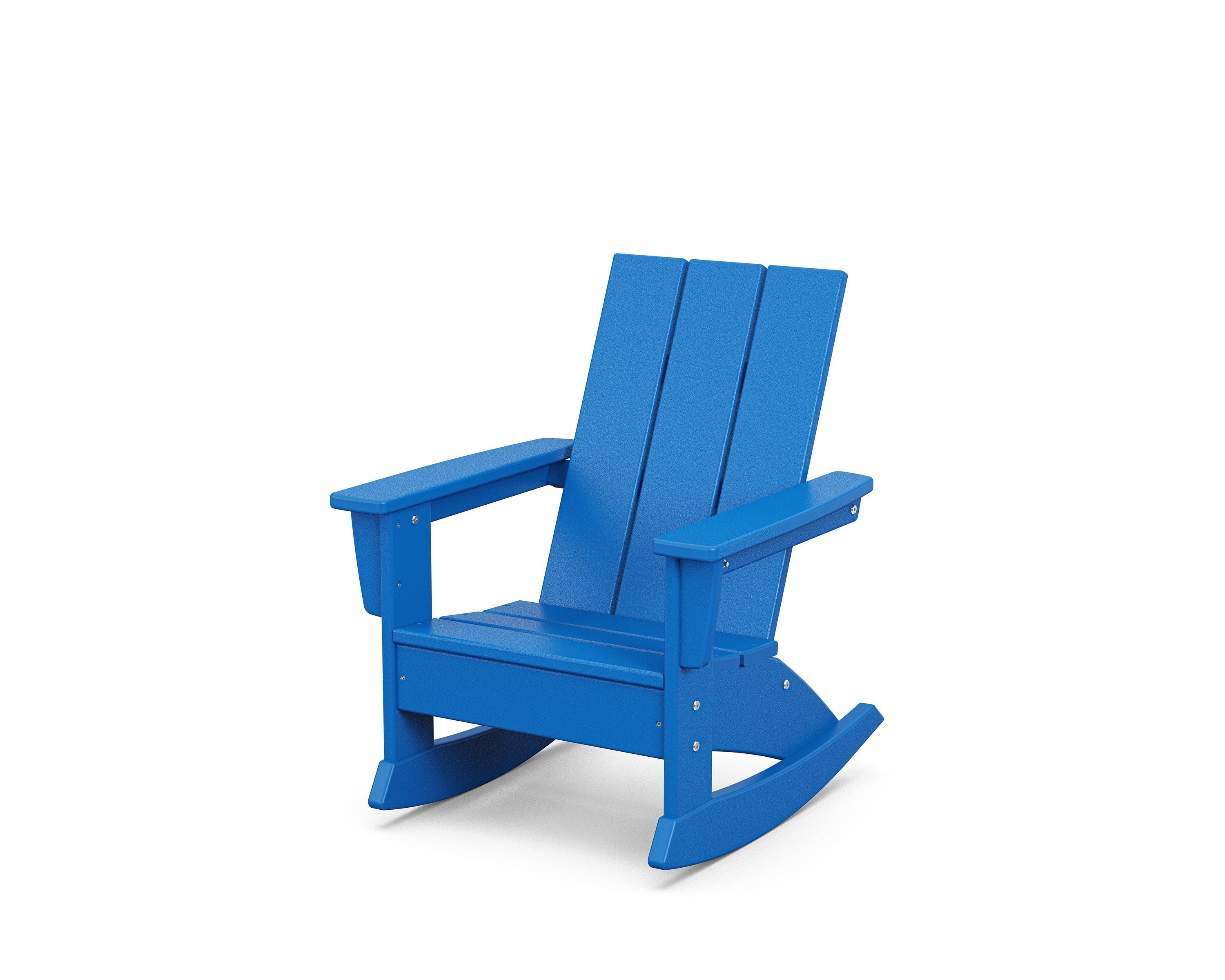 POLYWOOD Kids Modern Adirondack Rocking Chair in Pacific Blue