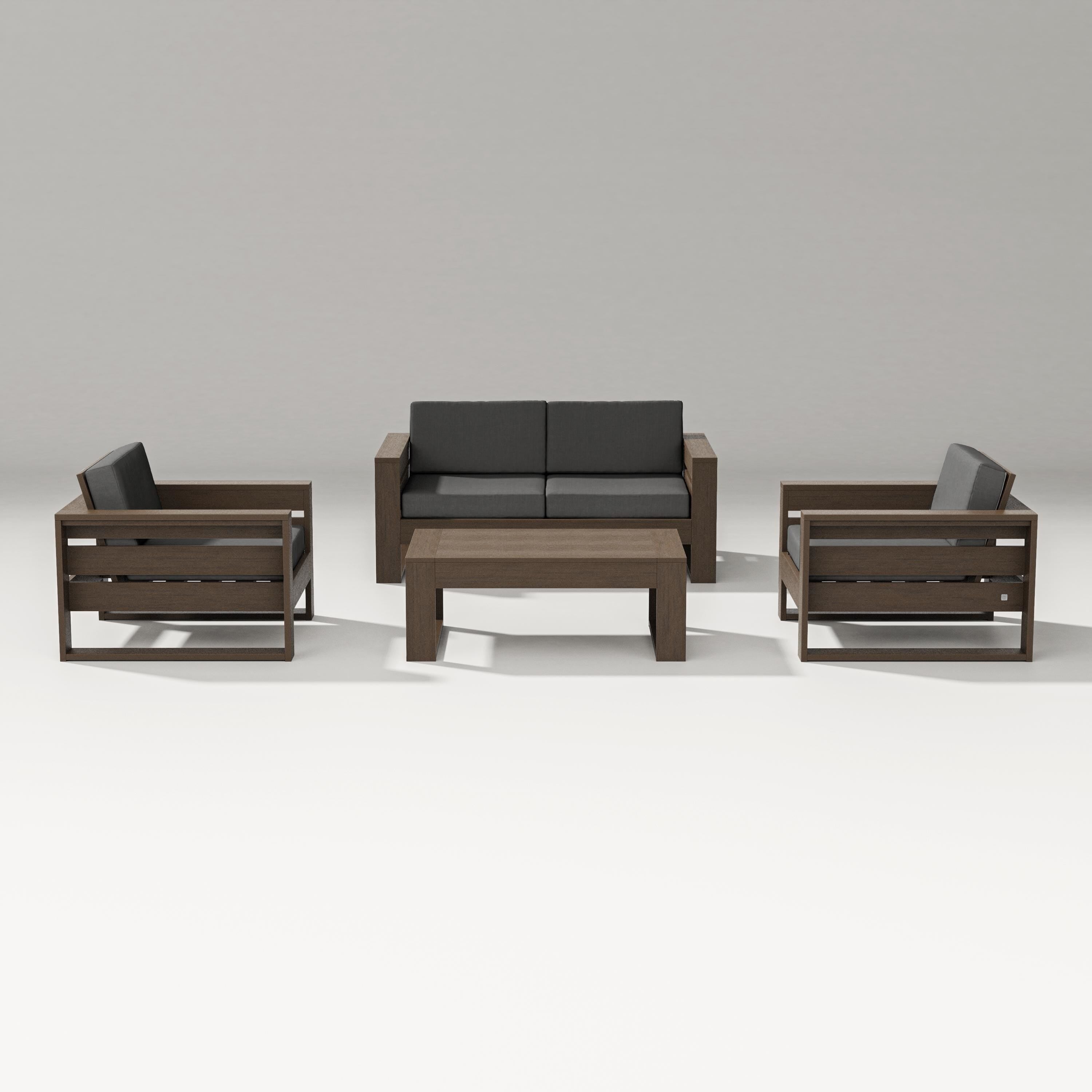 PW Designer Series Latitude 4-Piece Lounge Loveseat Set in Kona / Spectrum Carbon