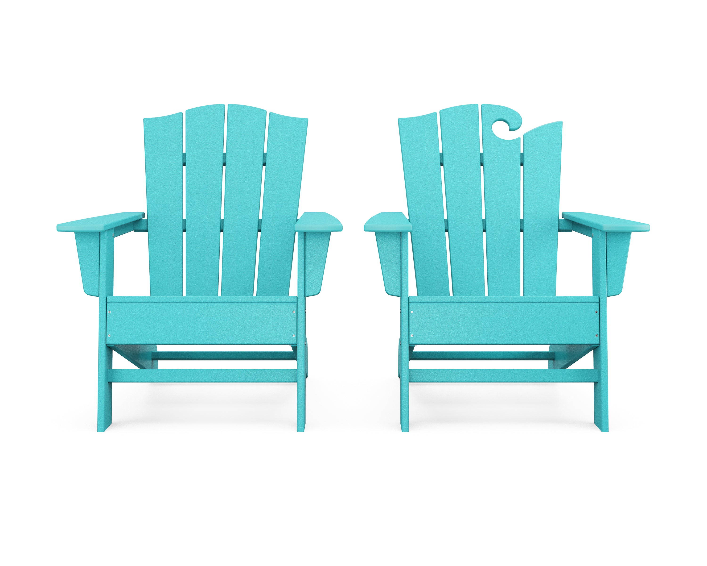 POLYWOOD® Wave 2-Piece Adirondack Chair Set with The Crest Chair in Aruba