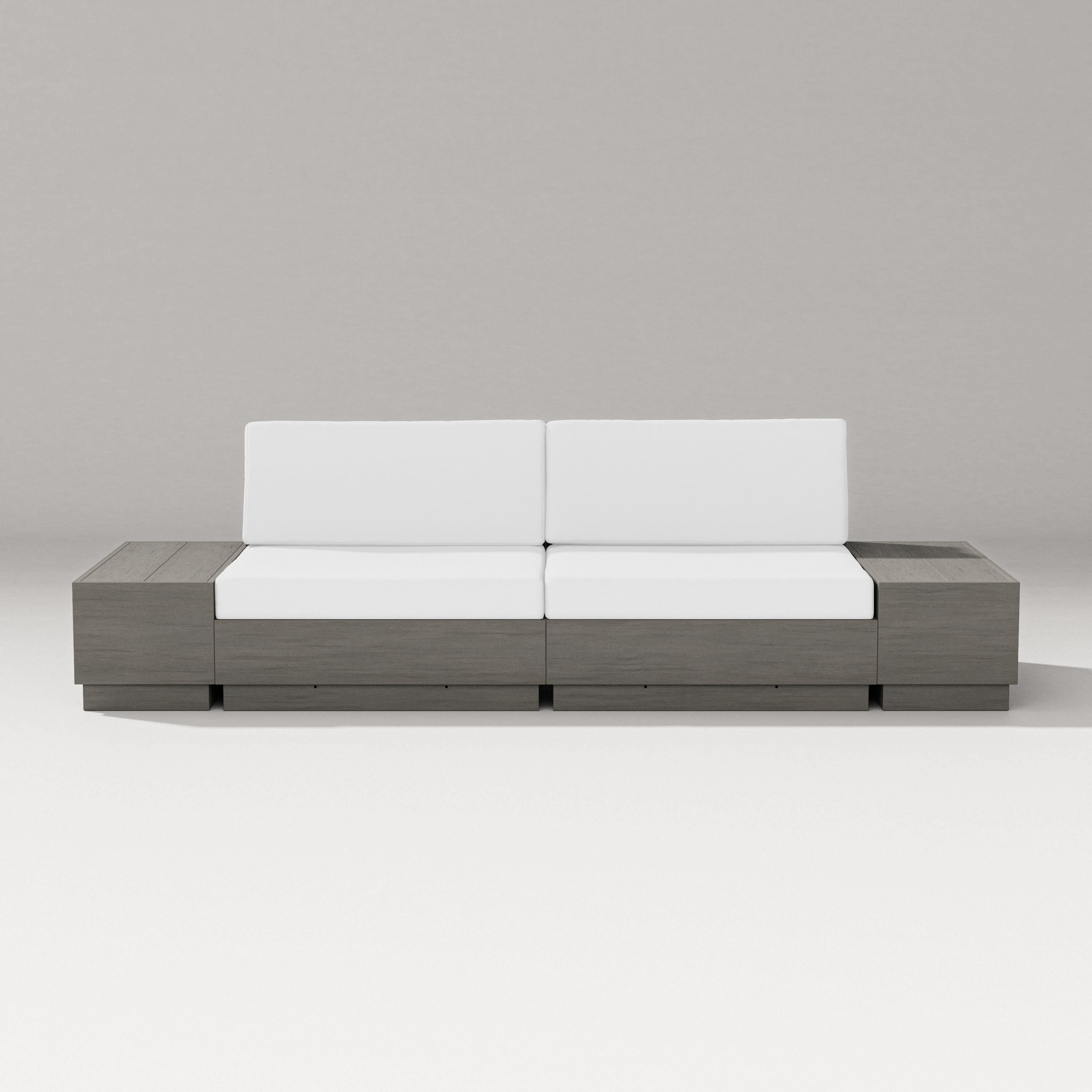 PW Designer Series Elevate 4-Piece Loveseat Sectional in Driftwood / Natural