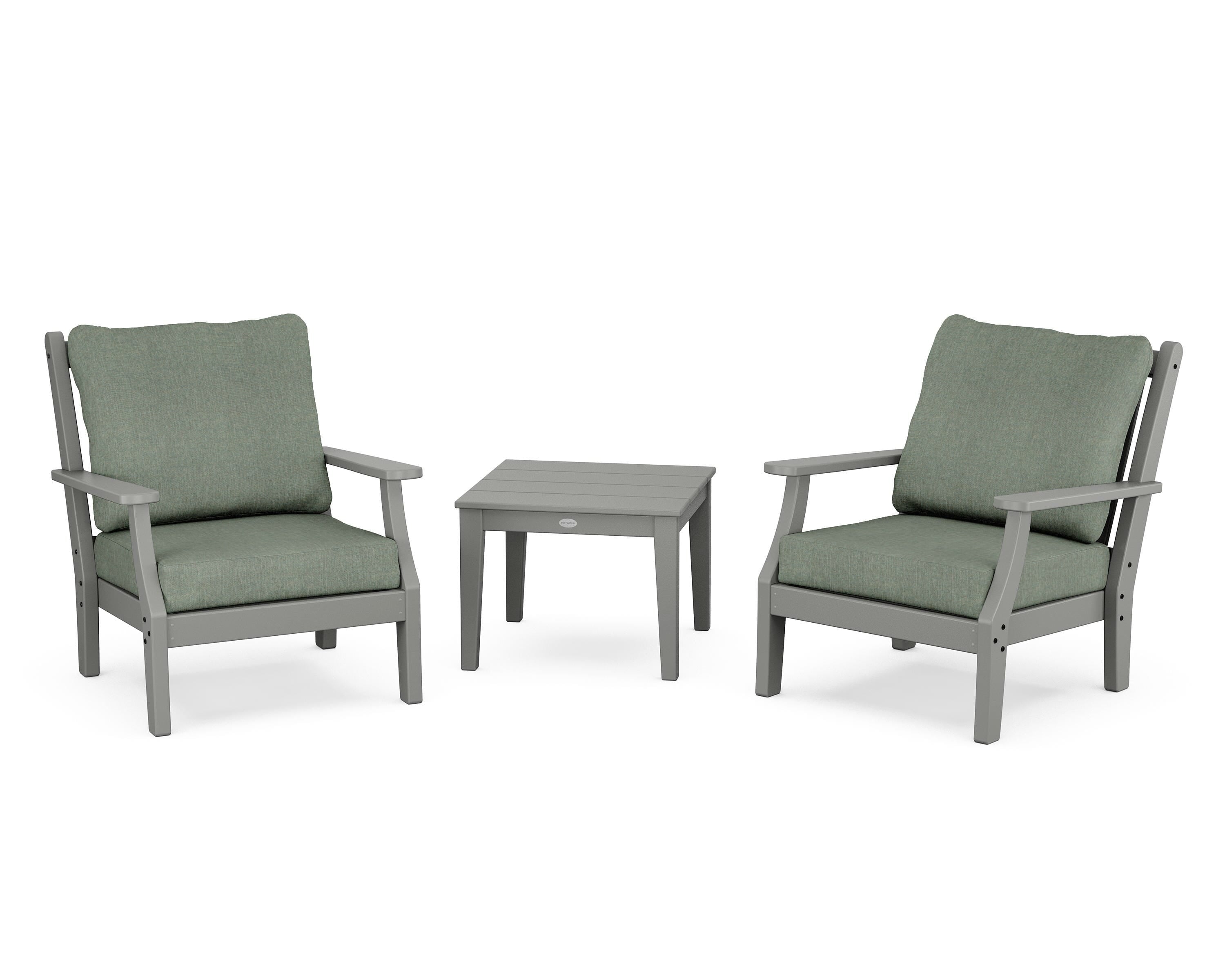 Country Living Wovendale 3-Piece Deep Seating Set in Slate Grey / Cast Sage