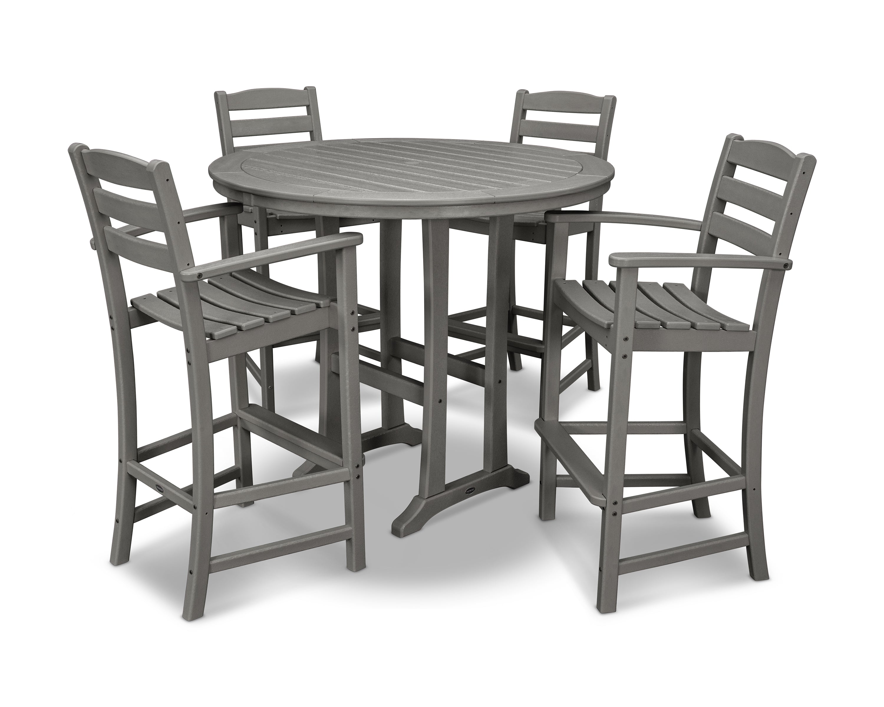 POLYWOOD® La Casa Café 5-Piece Bar Dining Set in Slate Grey