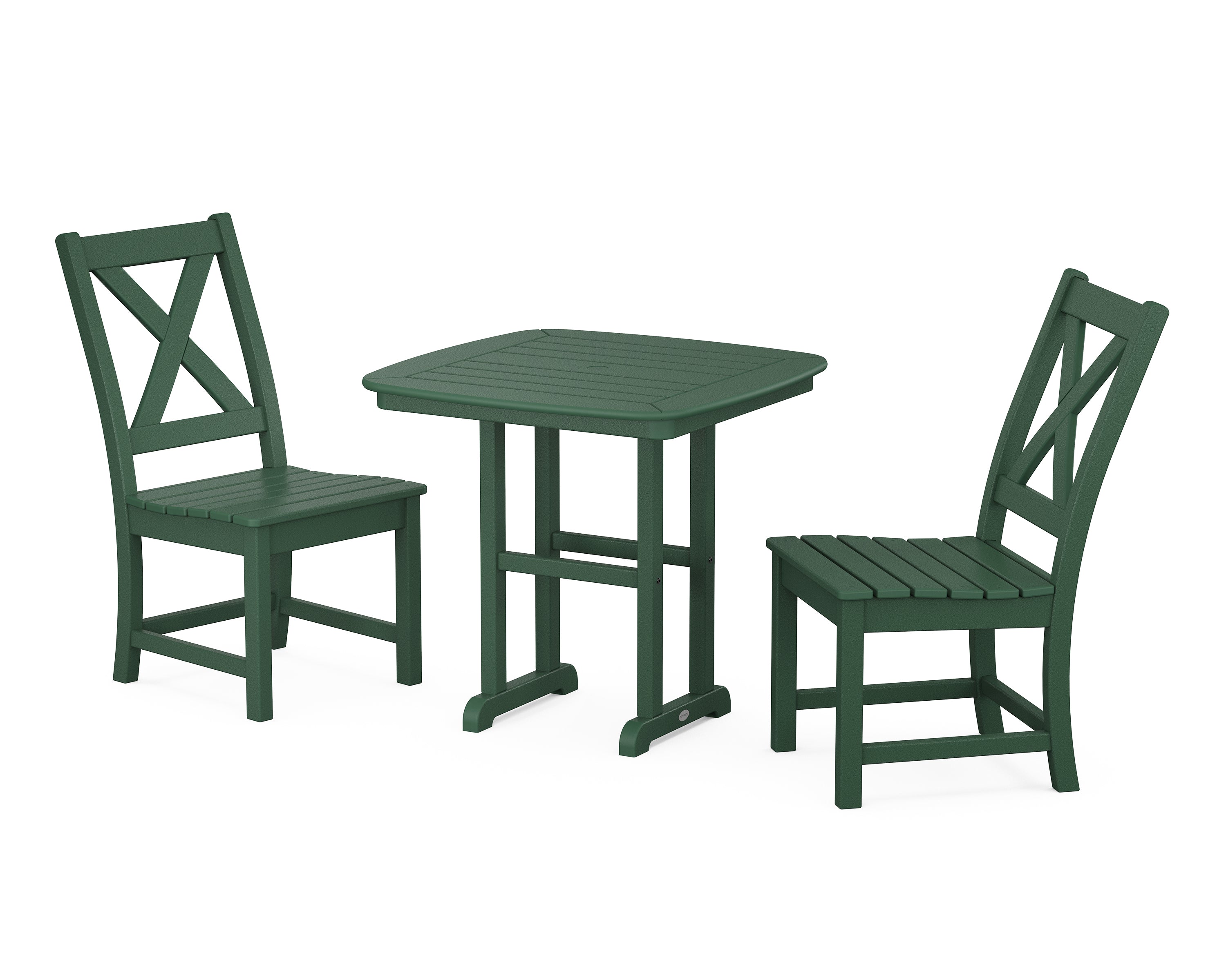 POLYWOOD® Braxton Side Chair 3-Piece Dining Set in Green