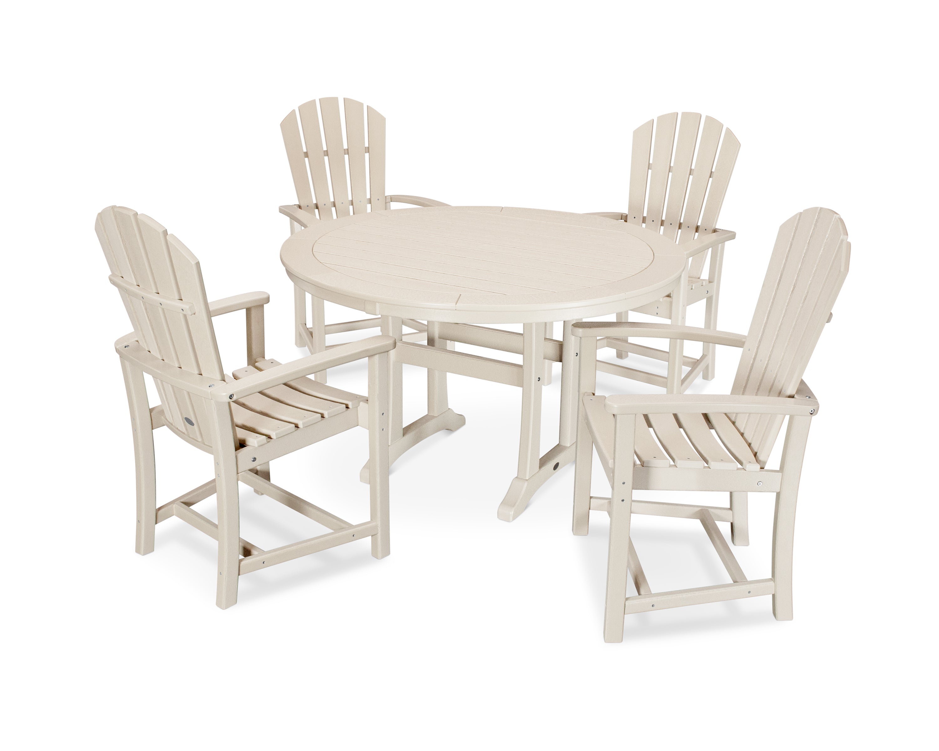 POLYWOOD® Palm Coast 5-Piece Round Dining Set in Sand