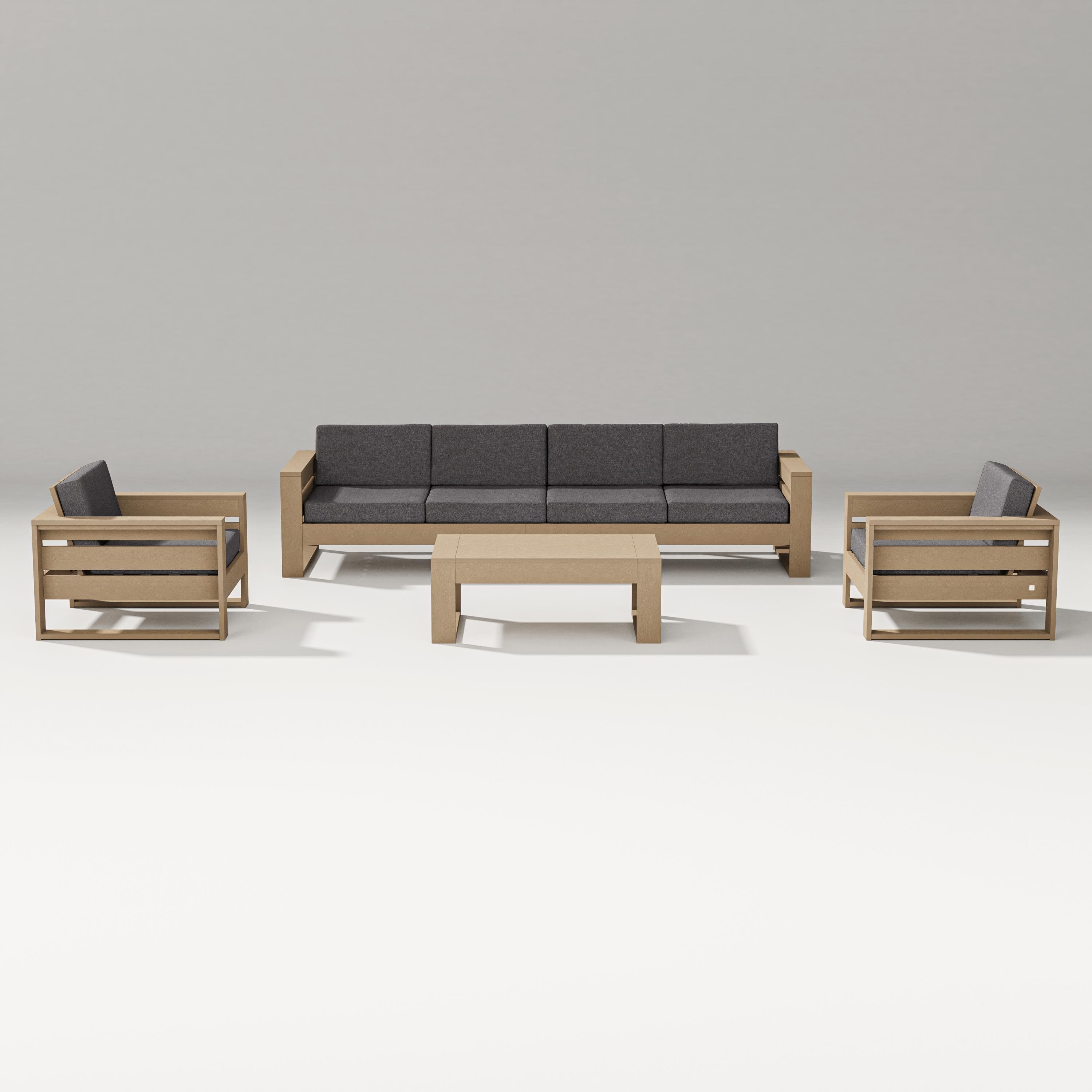 PW Designer Series Latitude 5-Piece Lounge Sofa Set in Vintage Sahara / Ash Charcoal