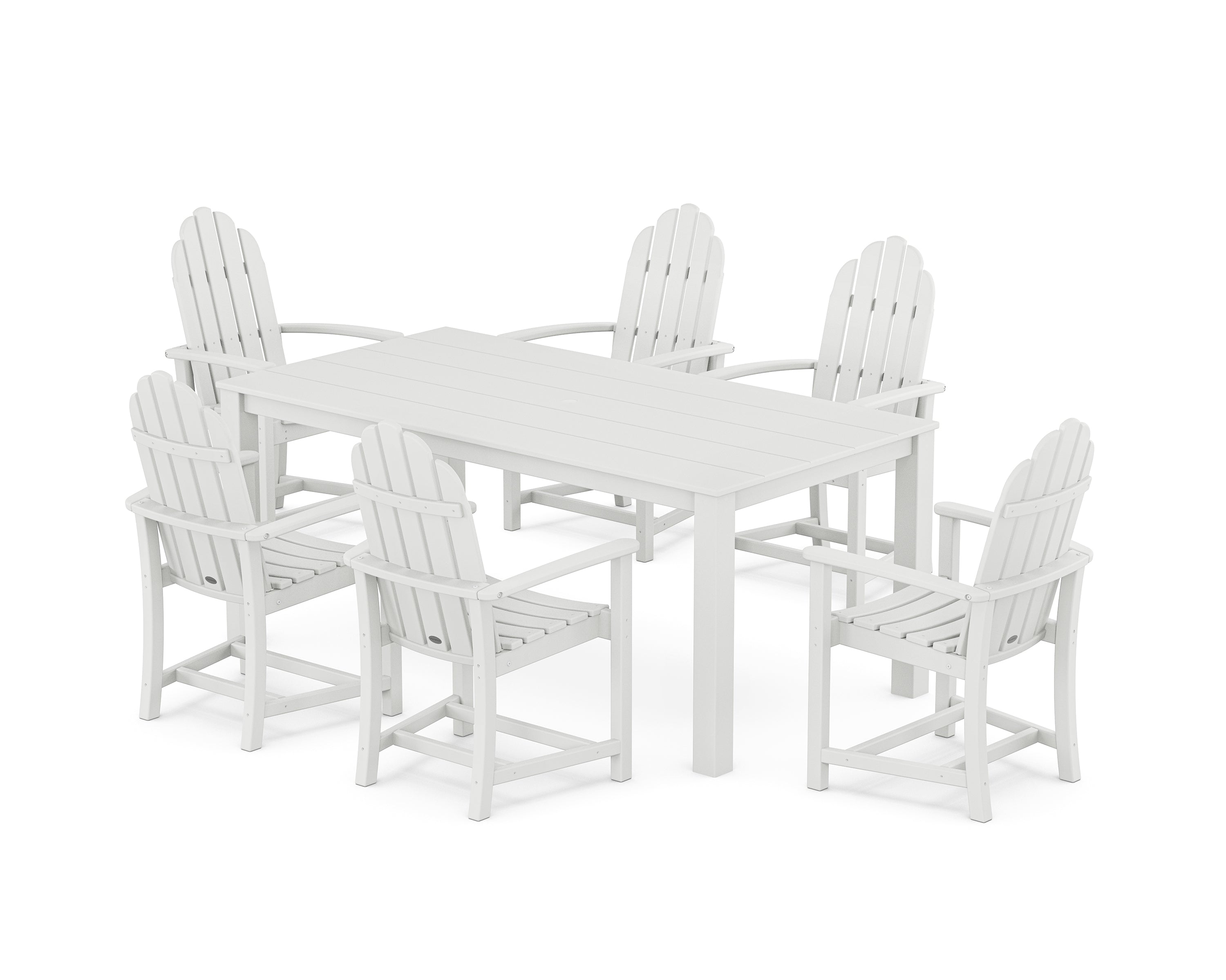 POLYWOOD® Classic Adirondack 7-Piece Parsons Dining Set in White
