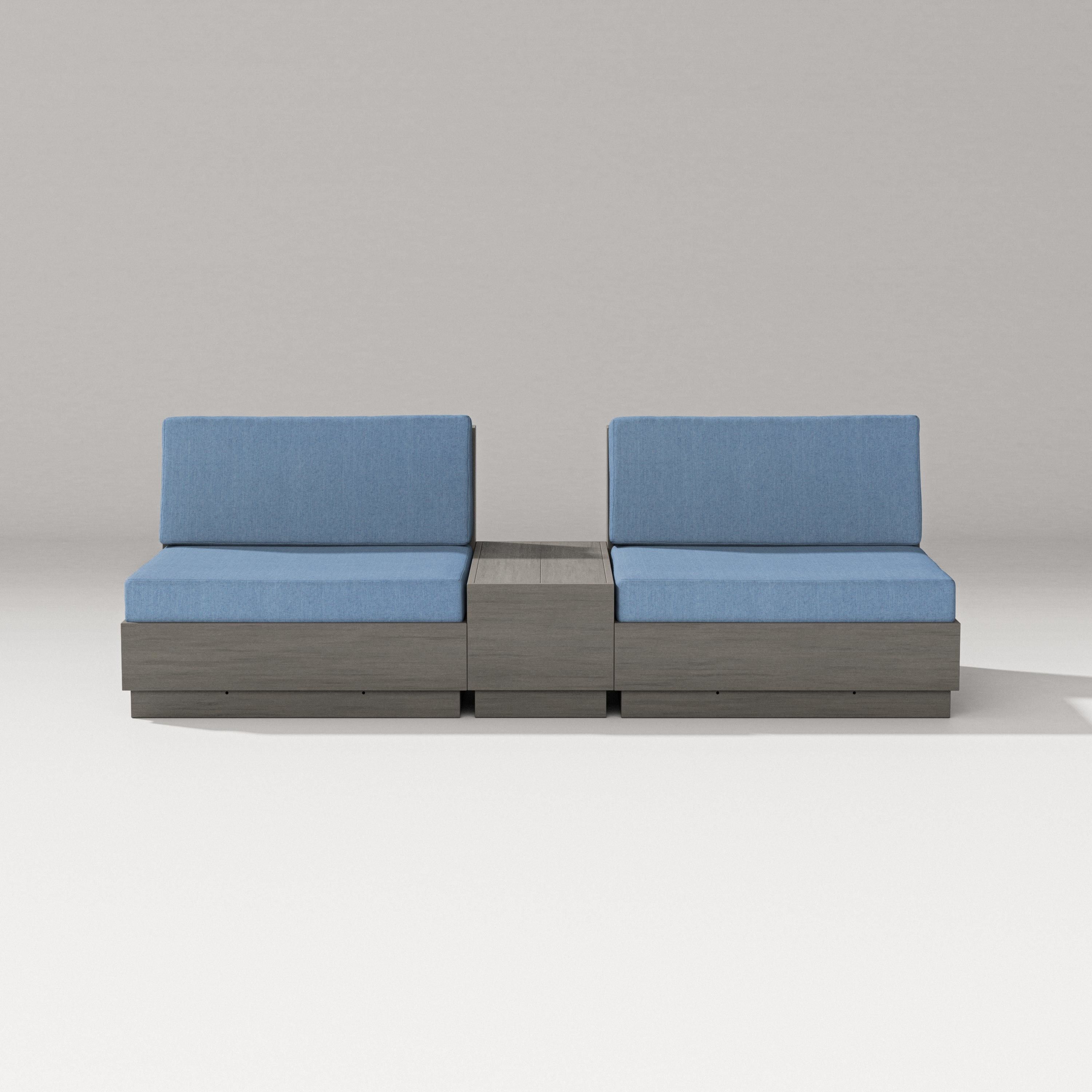 PW Designer Series Elevate Lounge Chair Set in Driftwood / Sky Blue