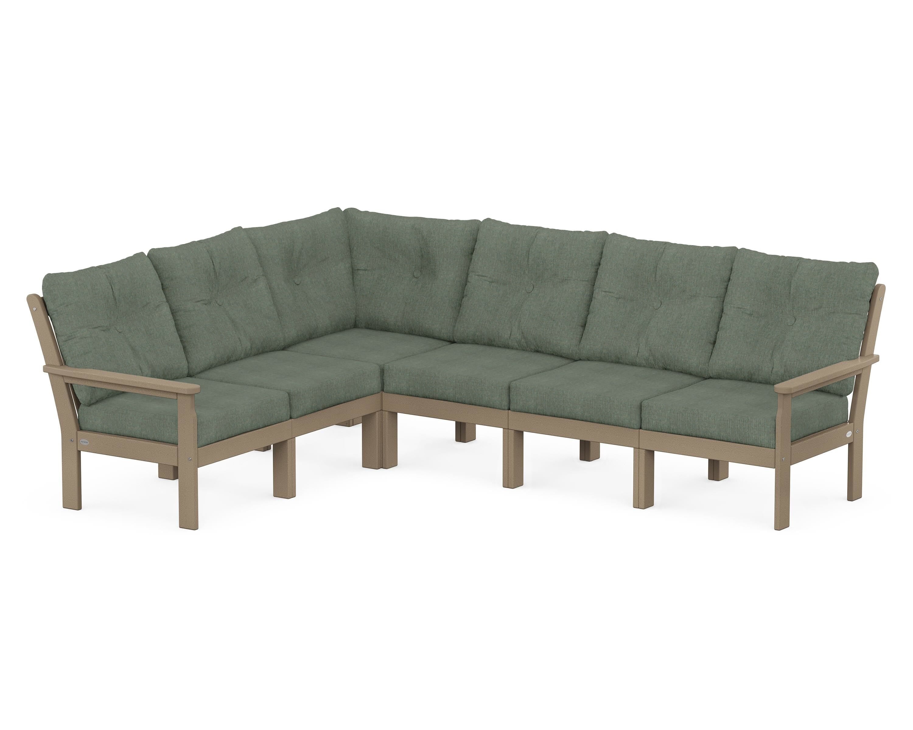 POLYWOOD Vineyard 6-Piece Sectional in Vintage Sahara / Cast Sage