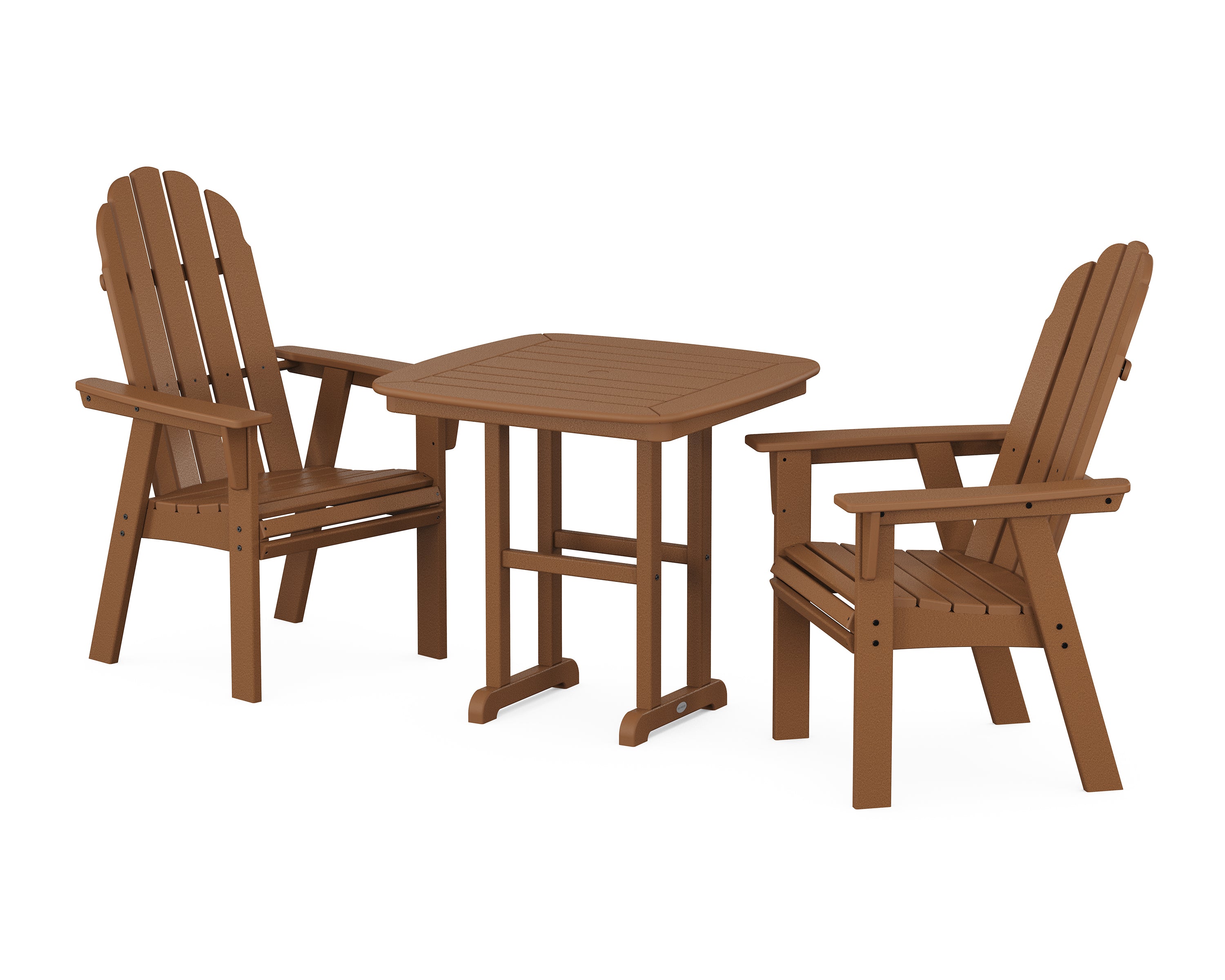 POLYWOOD® Vineyard Adirondack 3-Piece Dining Set in Teak
